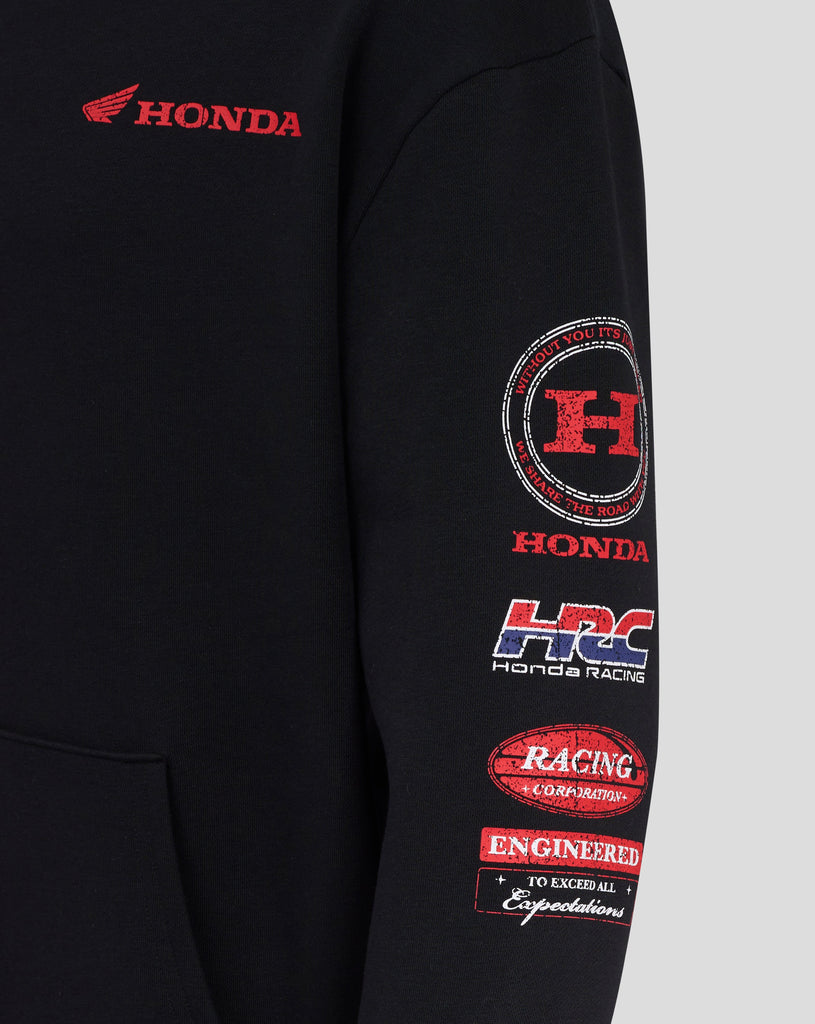 Honda Racing Repsol Distressed Logo Hoodie - Black Hoodies Honda Racing 