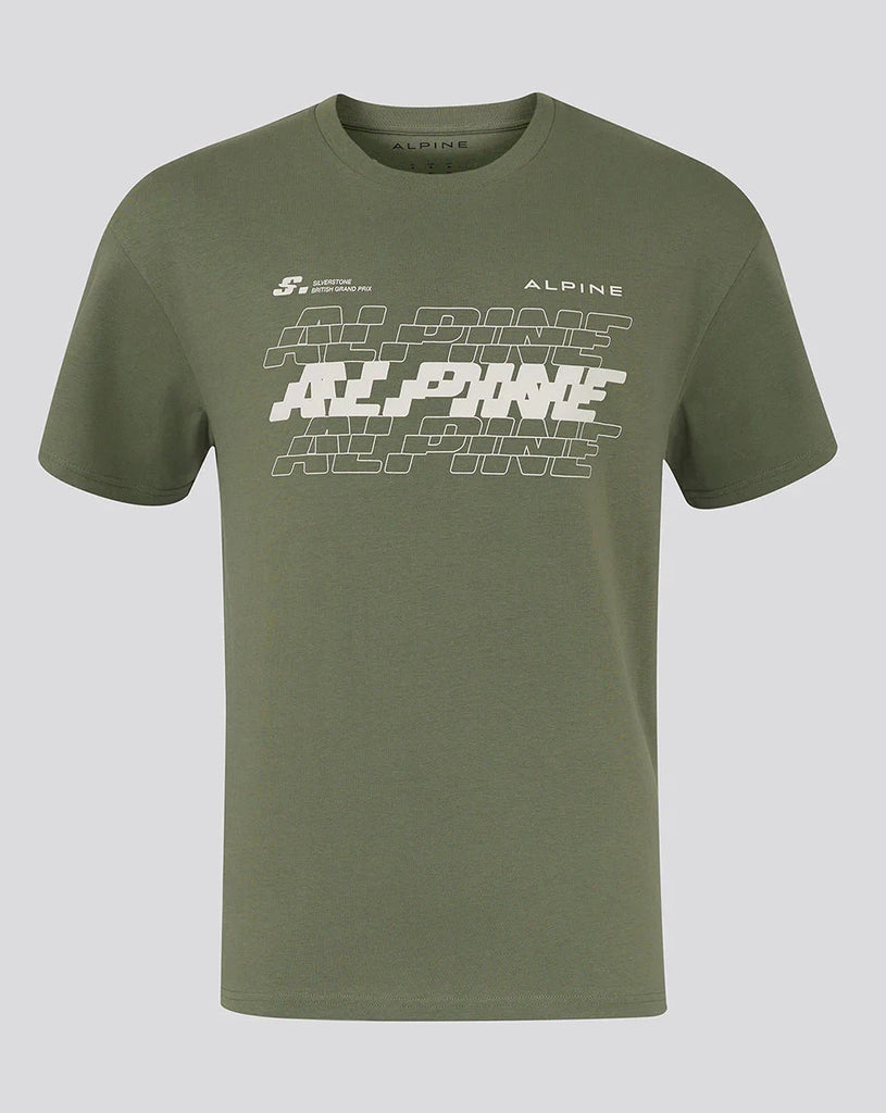 Alpine Racing F1 Silverstone Oversized T-Shirt - Egret/Deep Lichen Gre ...
