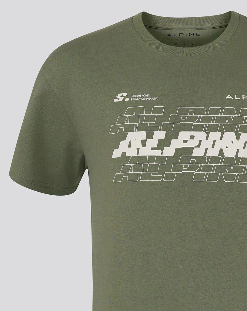 Alpine Racing F1 Silverstone Oversized T-Shirt - Egret/Deep Lichen Gre ...