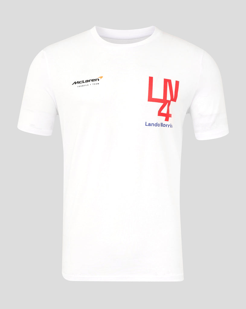 McLaren F1 Lando Norris Silverstone T-Shirt - White/Black T-shirts McLaren-Castore XS White 