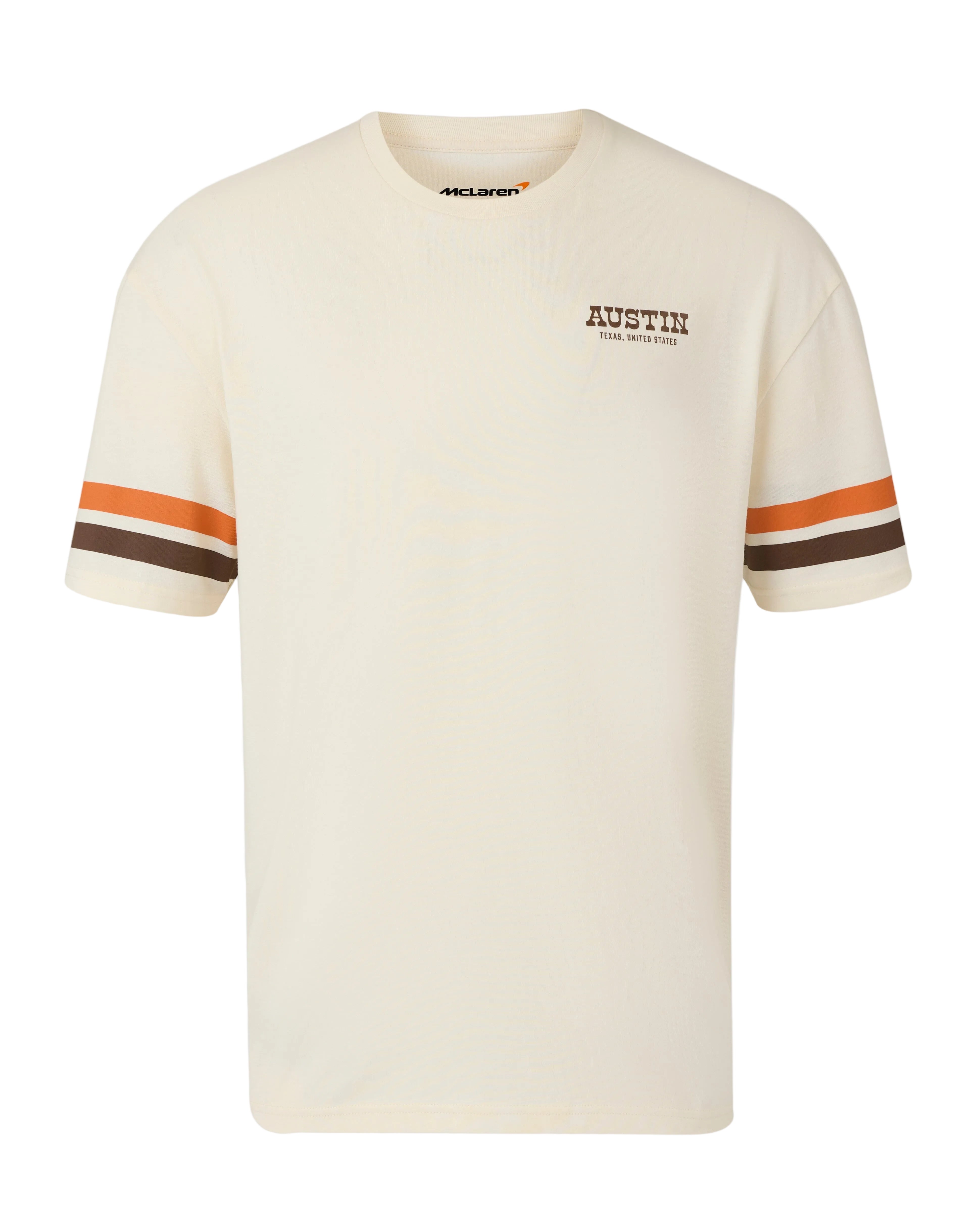 McLaren F1 USA Austin GP Stripe Sleeve T-Shirt - White/Phantom T-shirts McLaren-Castore S White 