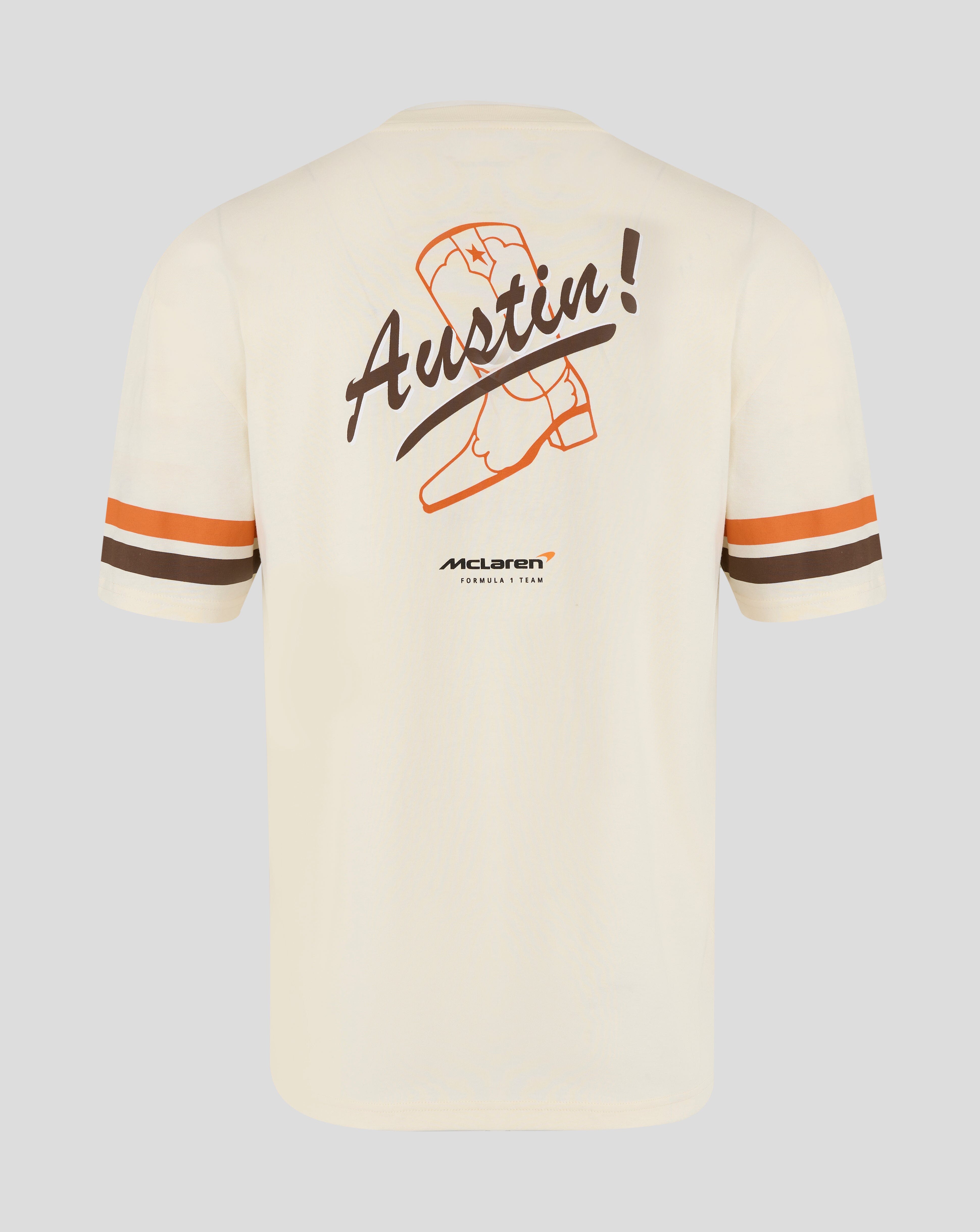 McLaren F1 USA Austin GP Stripe Sleeve T-Shirt - White/Phantom T-shirts McLaren-Castore 