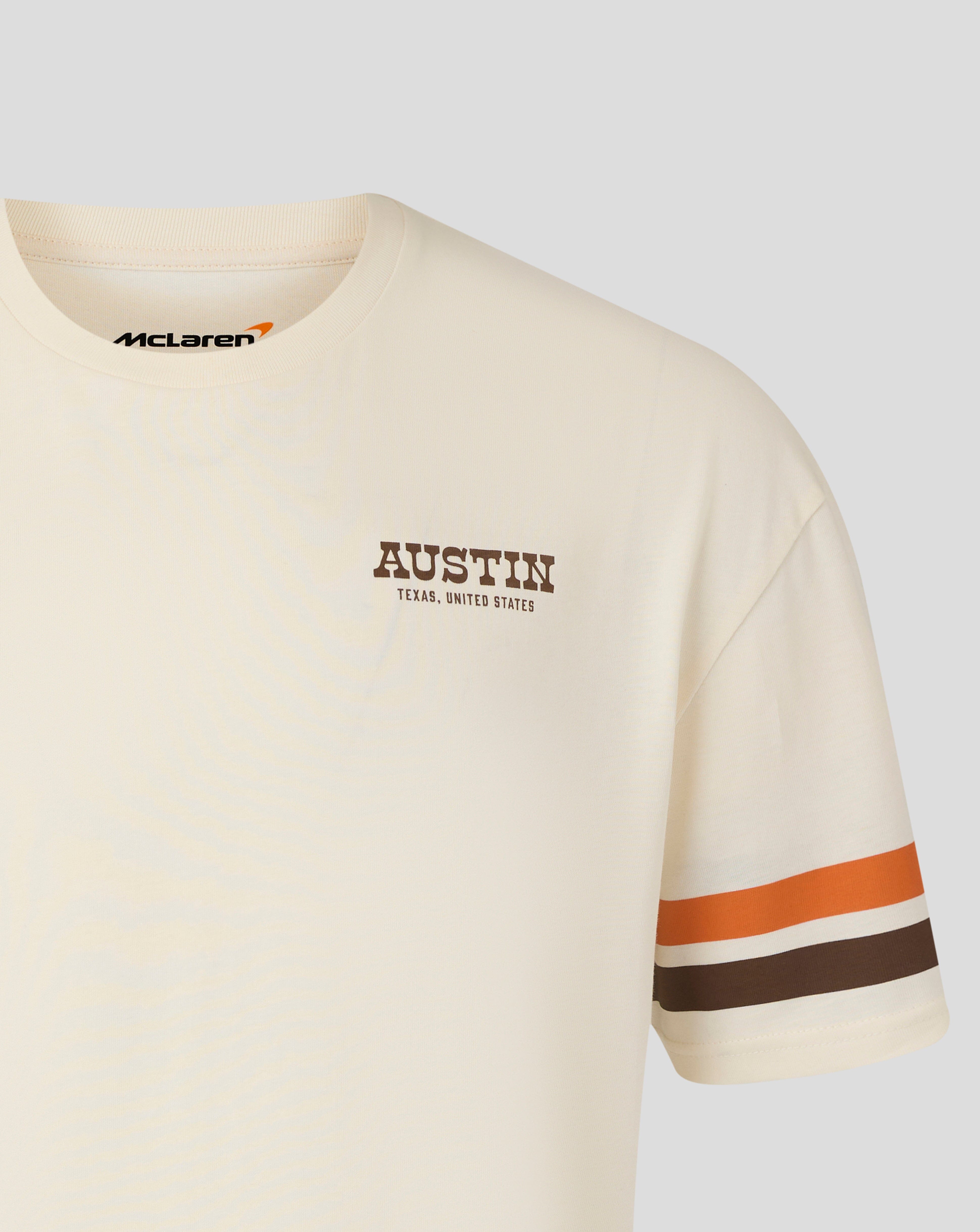 McLaren F1 USA Austin GP Stripe Sleeve T-Shirt - White/Phantom T-shirts McLaren-Castore 