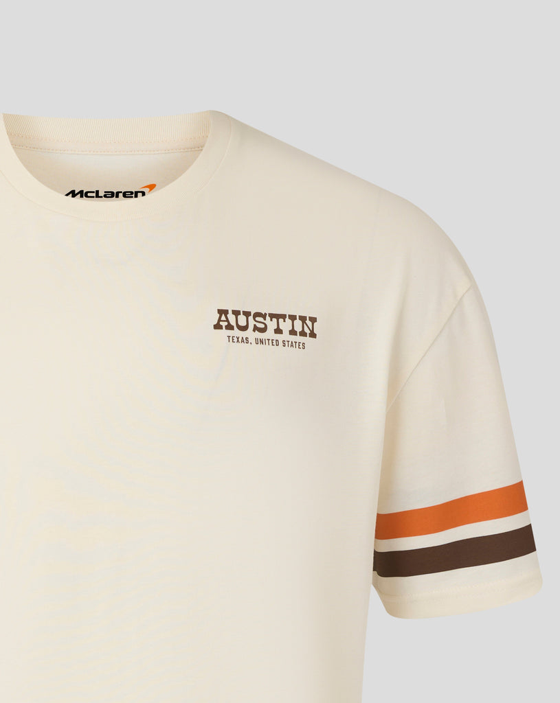 McLaren F1 USA Austin GP Stripe Sleeve T-Shirt - White/Phantom T-shirts McLaren-Castore 