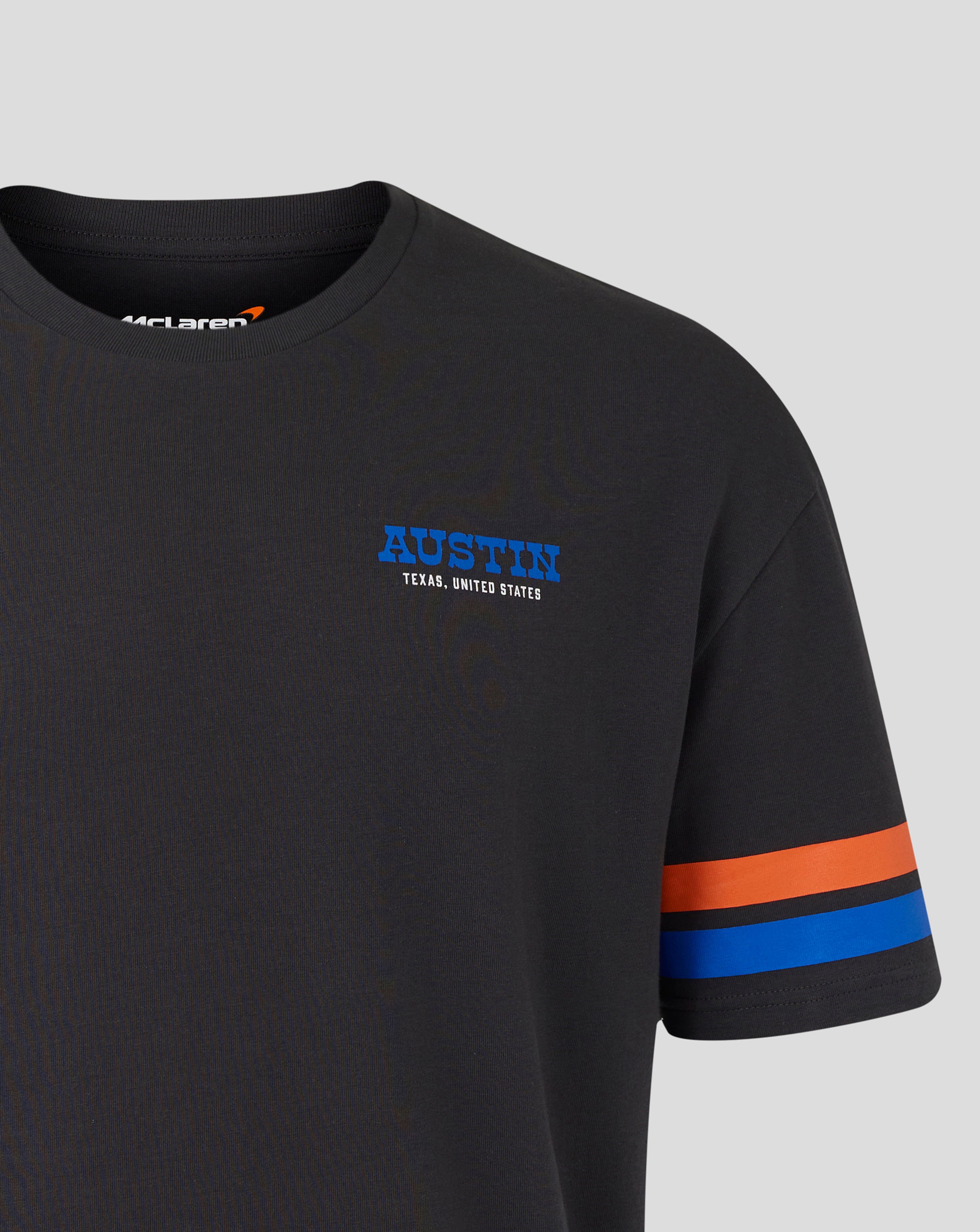 McLaren F1 USA Austin GP Stripe Sleeve T-Shirt - White/Phantom T-shirts McLaren-Castore 