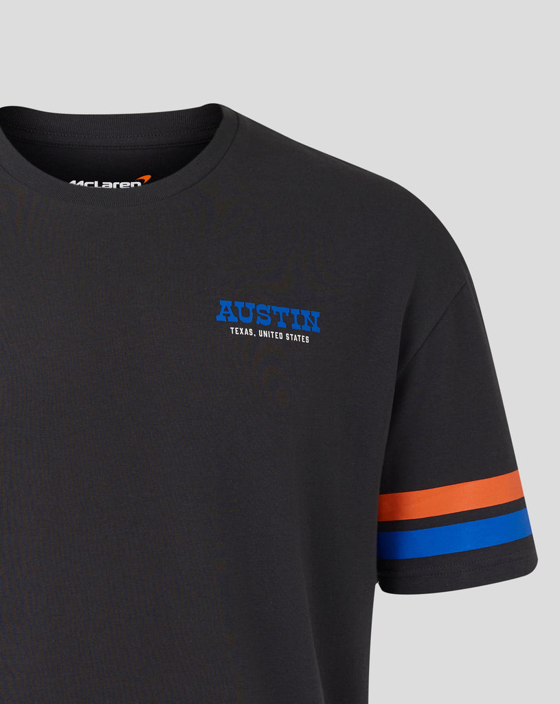 McLaren F1 USA Austin GP Stripe Sleeve T-Shirt - White/Phantom T-shirts McLaren-Castore 