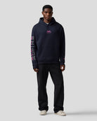 Alpine Racing F1 Sleeve Graphic Relaxed Fit Pullover Hoodie - Navy