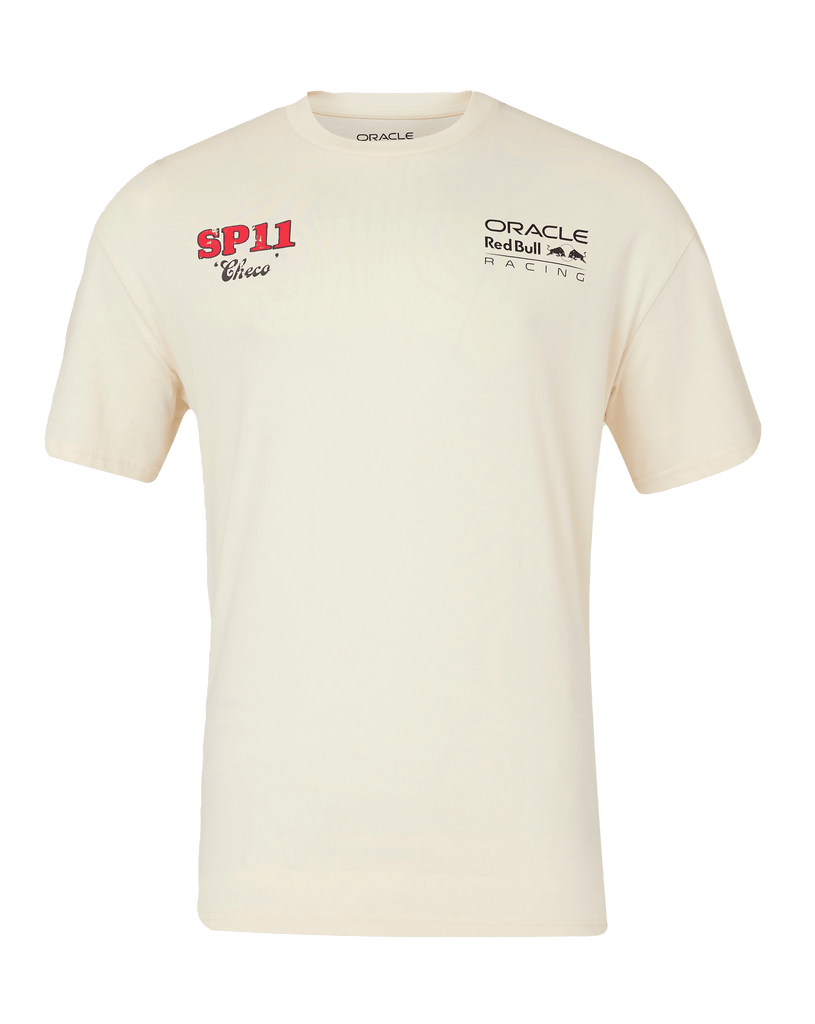 Red Bull Racing F1 Sergio "Checo" Perez Vintage Oversized T-Shirt - Off White/Navy T-shirts Red Bull Racing 