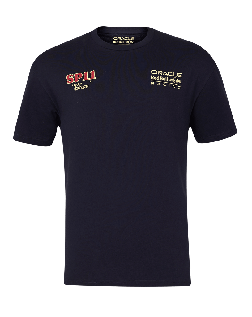 Red Bull Racing F1 Sergio "Checo" Perez Vintage Oversized T-Shirt - Off White/Navy T-shirts Red Bull Racing 