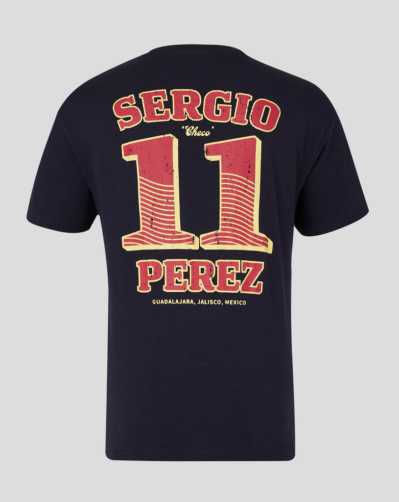 Red Bull Racing F1 Sergio "Checo" Perez Vintage Oversized T-Shirt - Off White/Navy T-shirts Red Bull Racing 