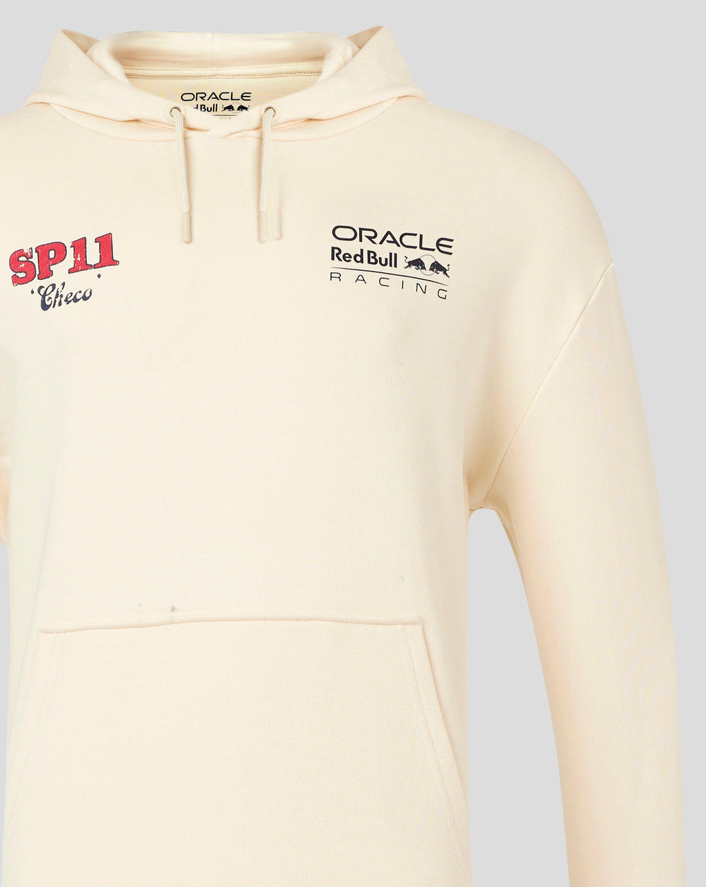 Red Bull Racing F1 Sergio "Checo" Perez Vintage Oversized Hoodie - Off White/Navy Hoodies Red Bull Racing 