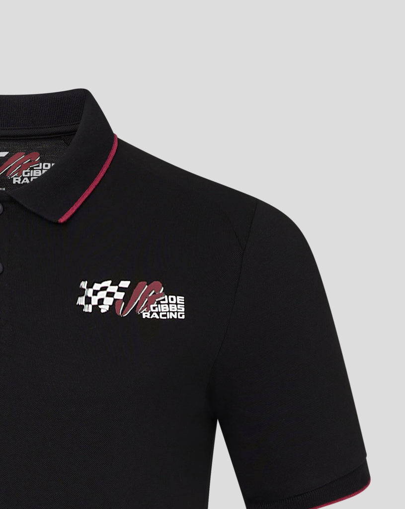 Joe Gibbs Racing Lifestyle Polo Shirt - Black/Burgundy Polos Joe Gibbs Racing 