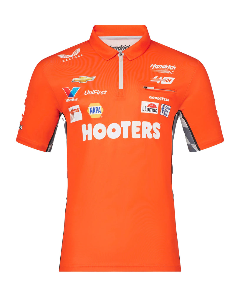 Hendrick Motorsport Chase Elliot #9 Hooters Polo Shirt - Orange Polos Hendrick Motorsport 
