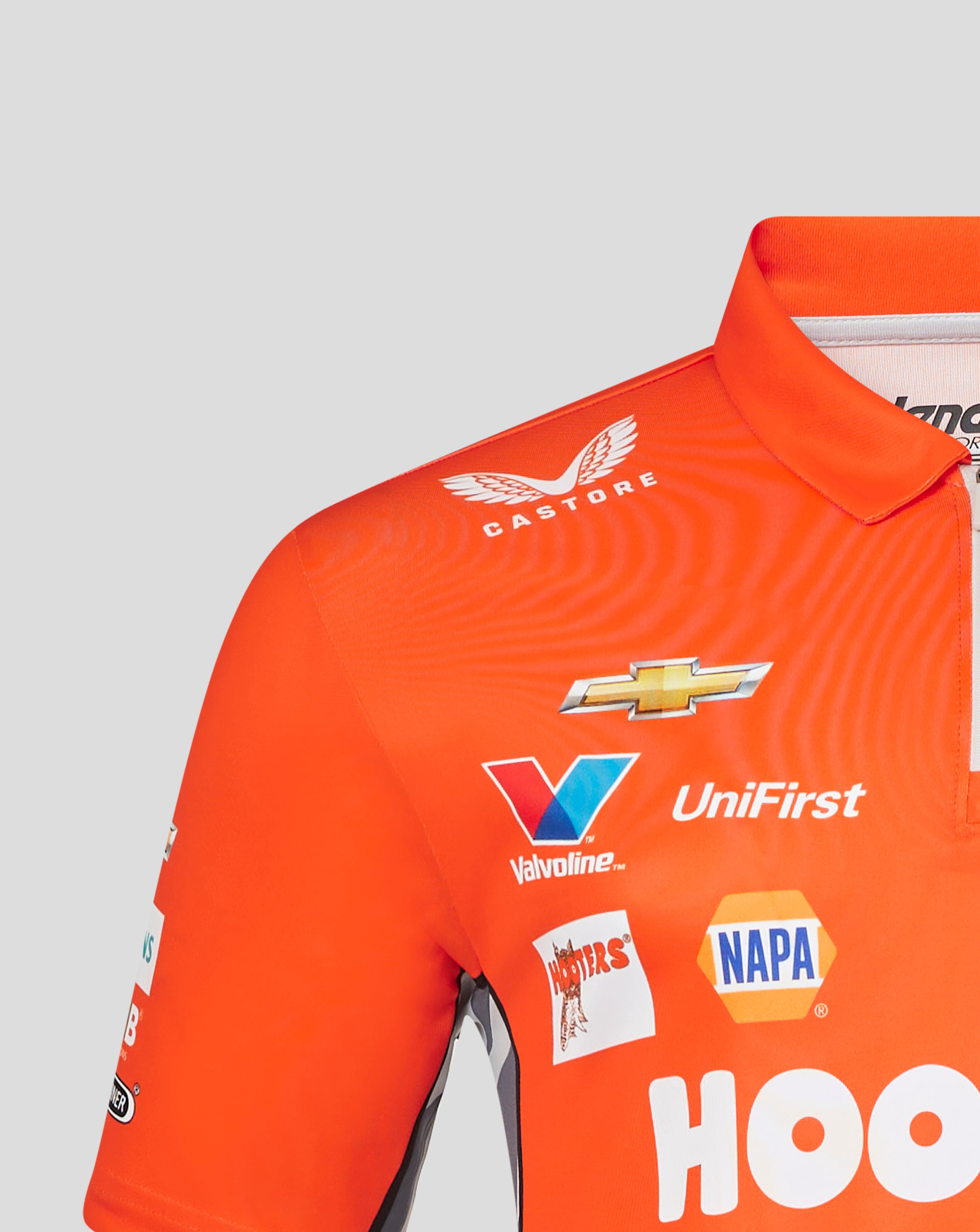 Hendrick Motorsport Chase Elliot #9 Hooters Polo Shirt - Orange Polos Hendrick Motorsport 