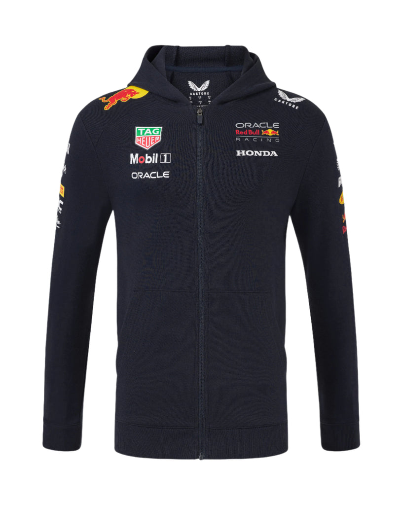 Red Bull Racing F1 2025 Team Full Zip Hooded Sweatshirt- Navy Hoodies Red Bull Racing 