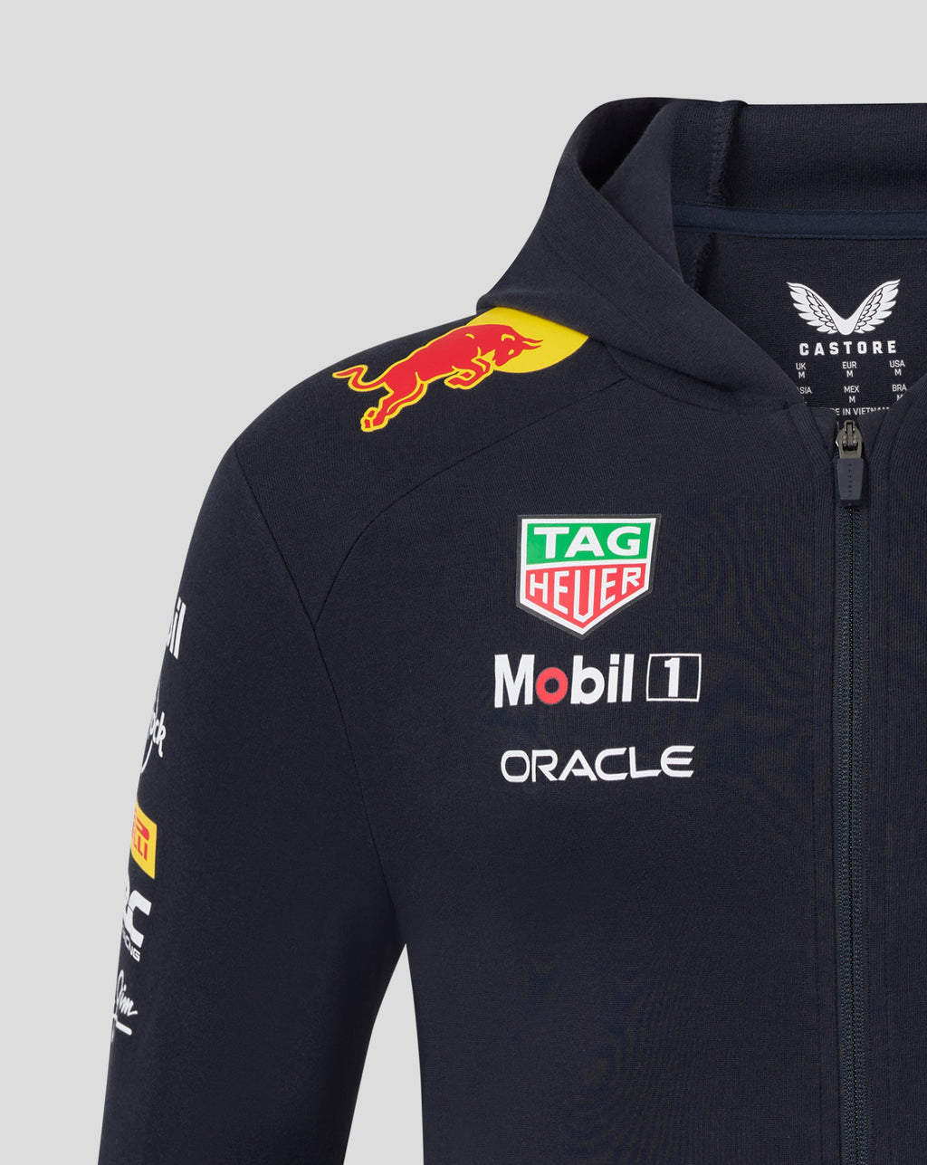 Red Bull Racing F1 2025 Team Full Zip Hooded Sweatshirt- Navy Hoodies Red Bull Racing 