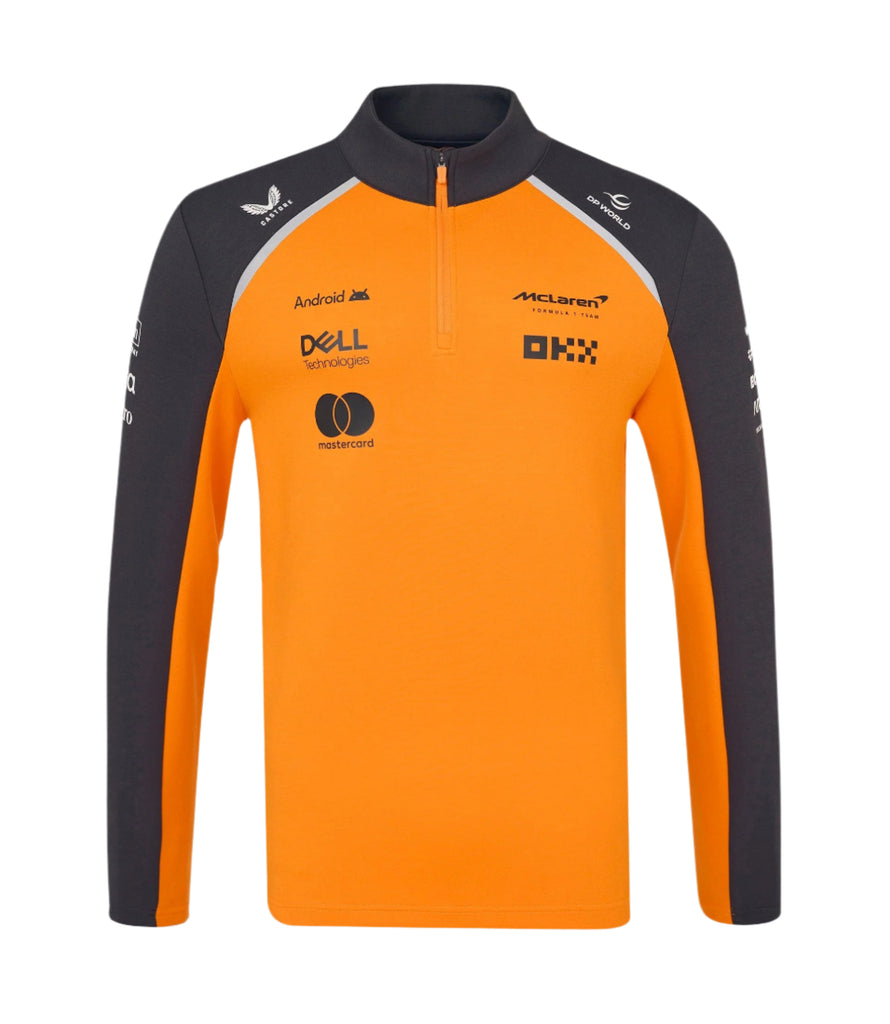 McLaren F1 2025 Team 1/4 Zip Mid Layer - Papaya Jackets McLaren-Castore 