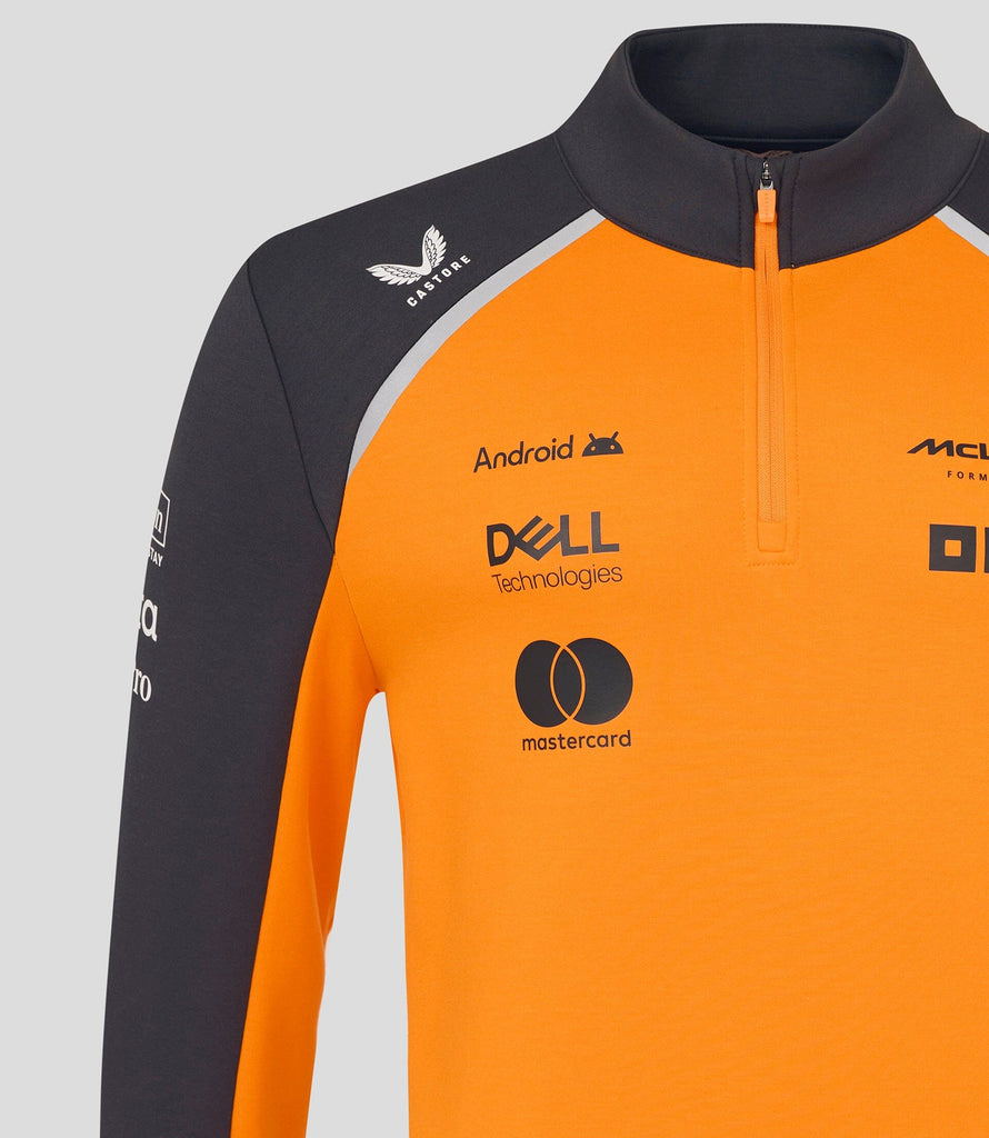McLaren F1 2025 Team 1/4 Zip Mid Layer - Papaya Jackets McLaren-Castore 