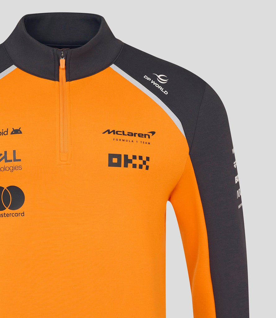 McLaren F1 2025 Team 1/4 Zip Mid Layer - Papaya Jackets McLaren-Castore 