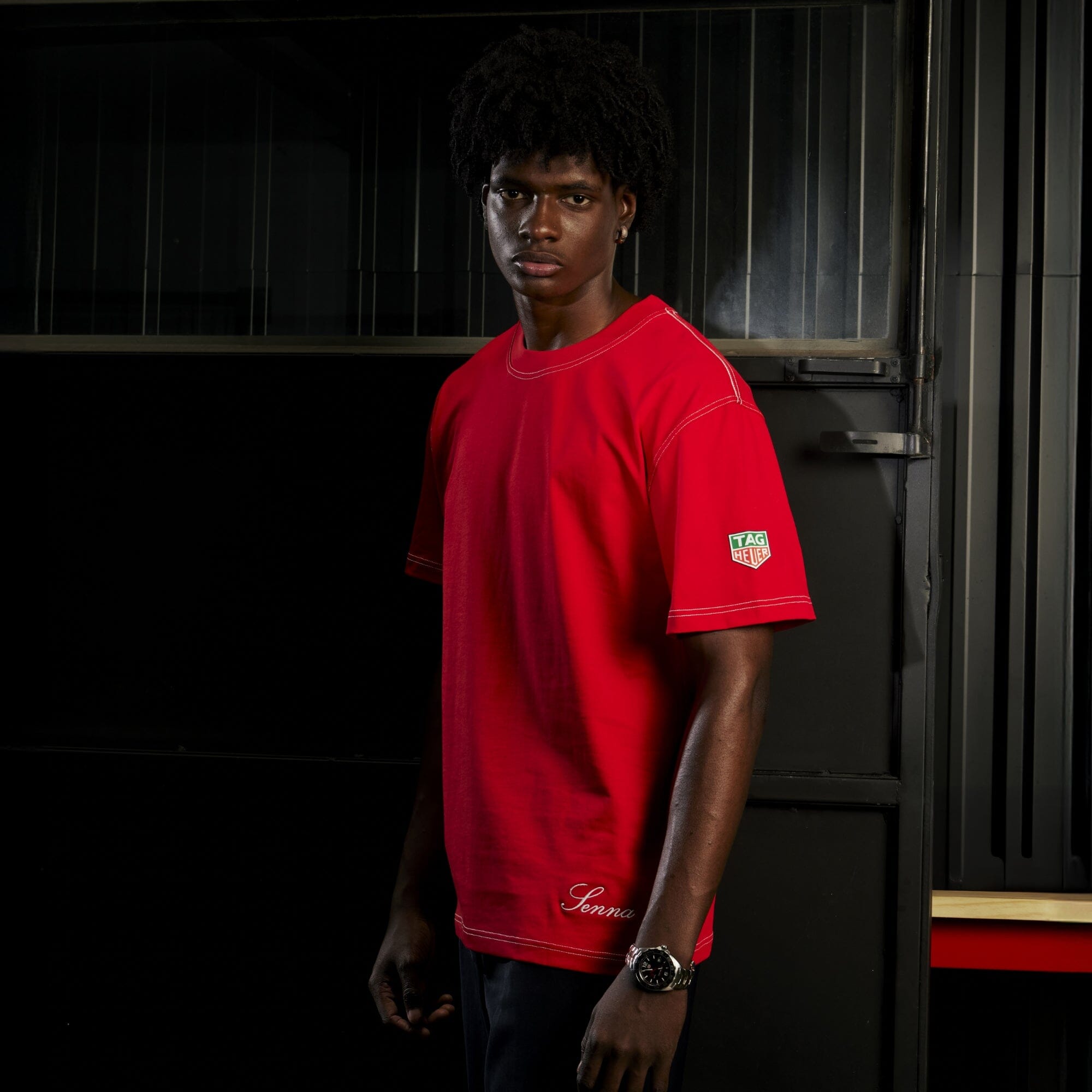 Ayrton Senna F1 x Tag Heuer Oversized Racing T-Shirt - Red T-shirts Ayrton Senna 