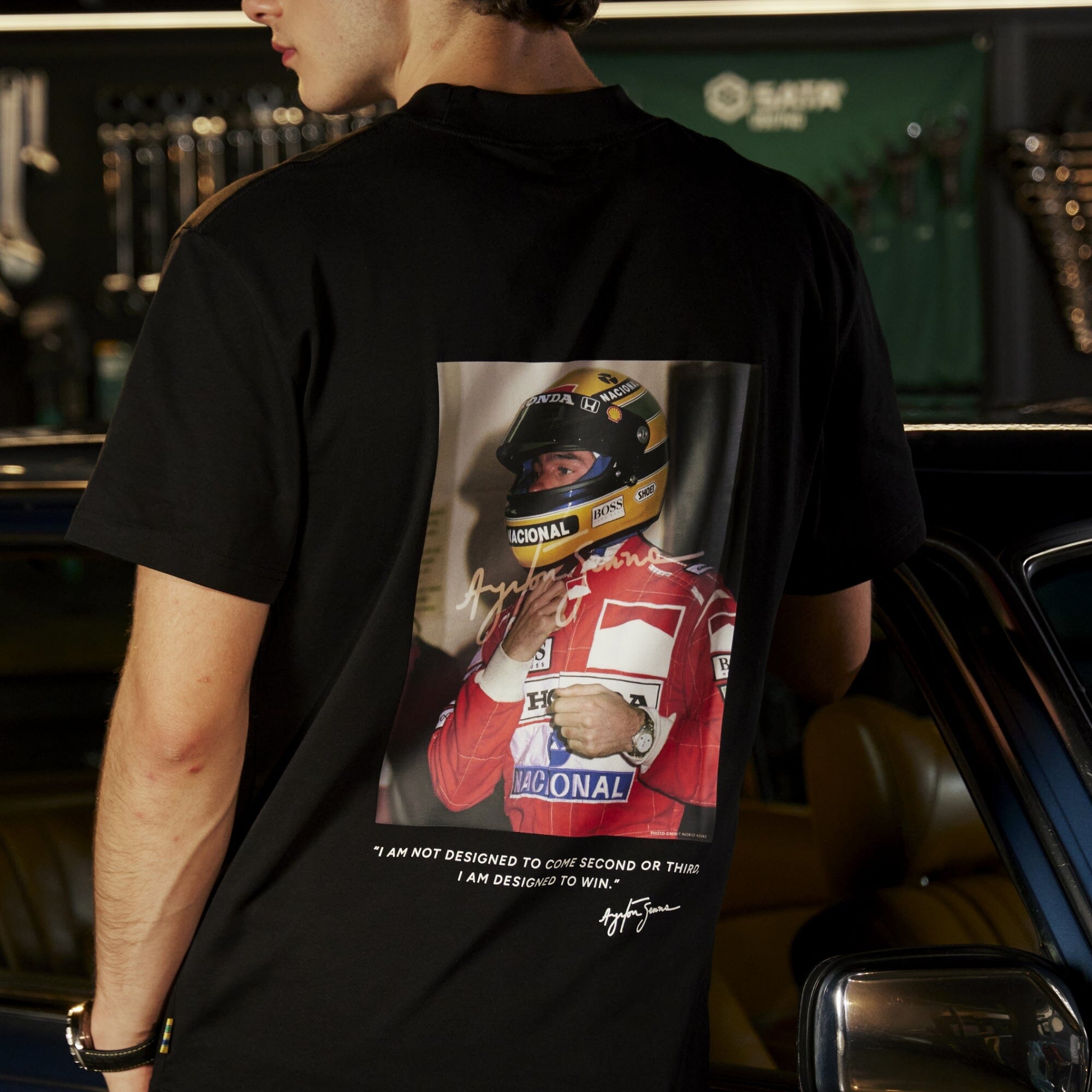 Ayrton Senna F1 x Tag Heuer 88 T-Shirt - White/Black T-shirts Ayrton Senna 