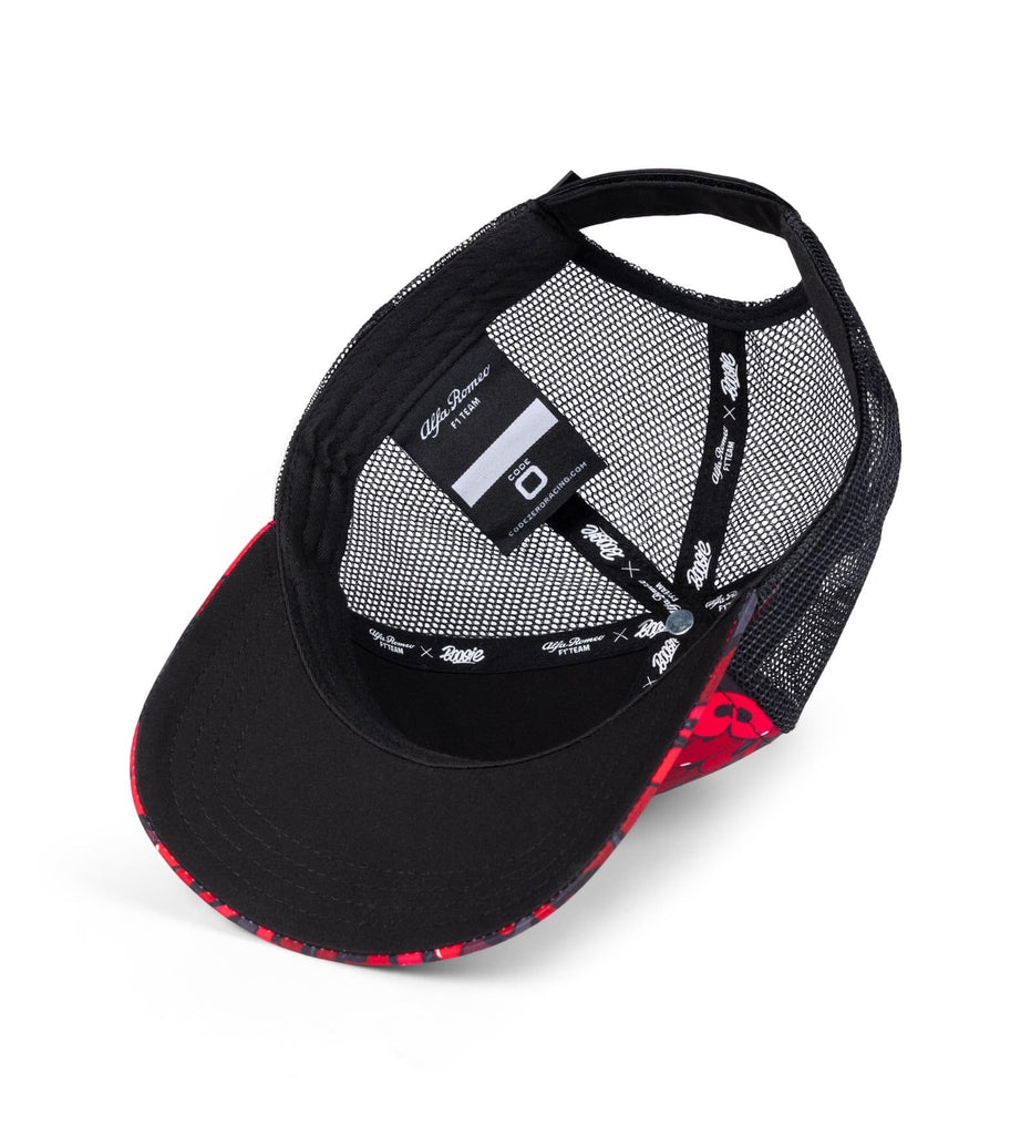 Alfa Romeo Racing F1 Limited Edition Black Mesh Hat- Designed by Swiss Graffiti Artist Boogie Hats Alfa Romeo 