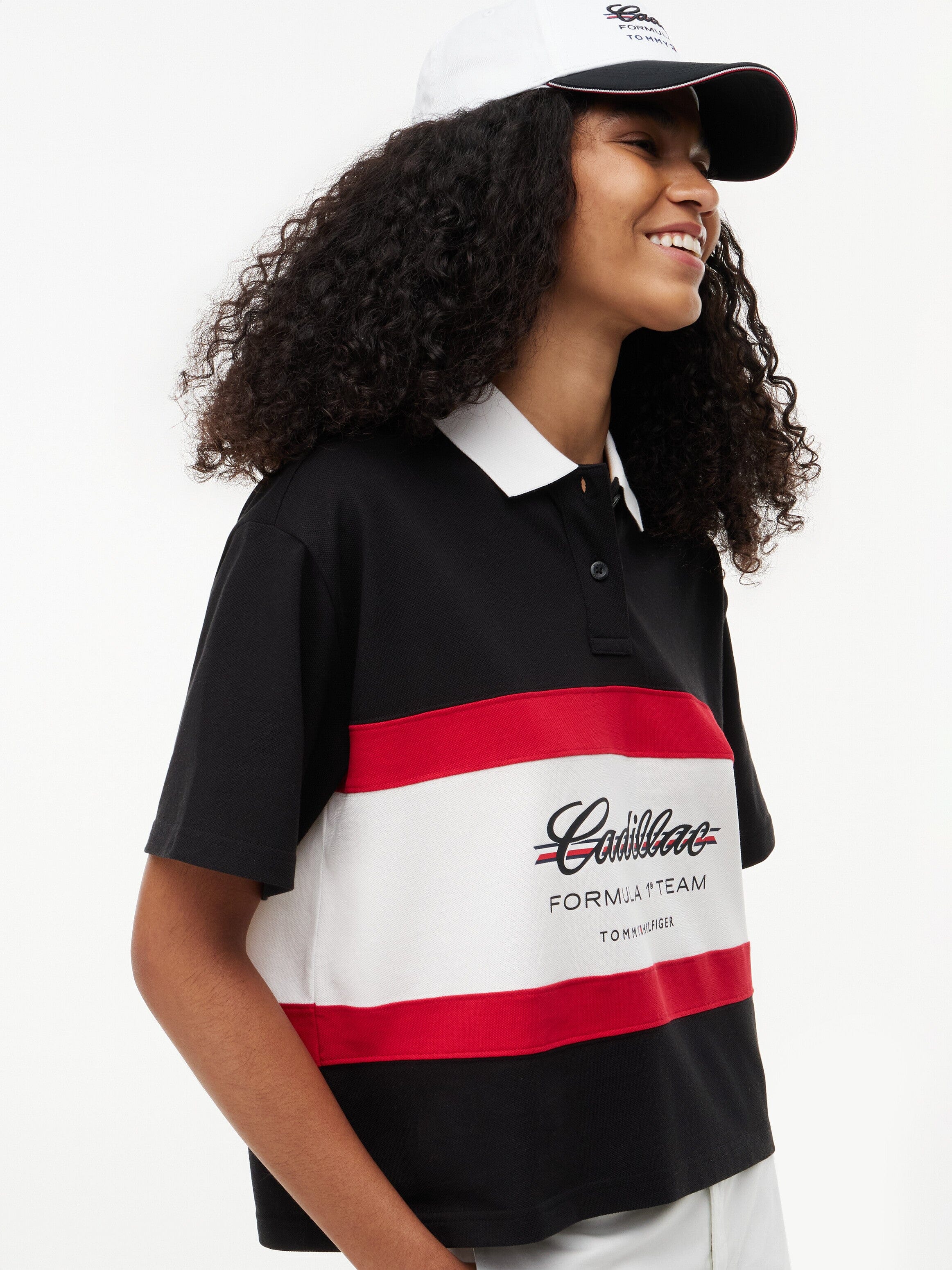 Cadillac F1 Women's Boxy Polo Shirt - Black Polos Cadillac F1 