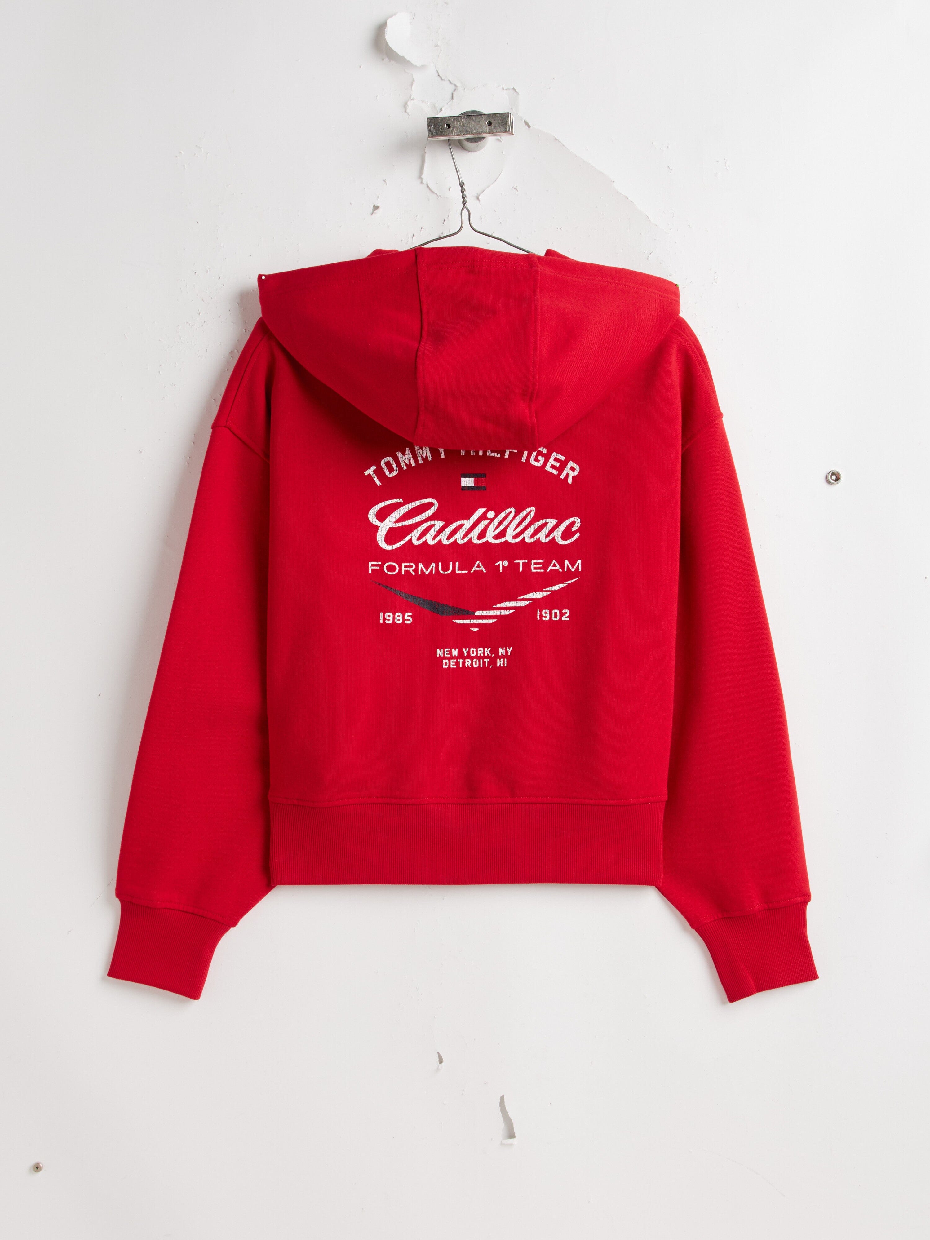 Cadillac F1 Women's Boxy Varsity Hoodie - Red Hoodies Cadillac F1 