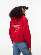Cadillac F1 Women's Boxy Varsity Hoodie - Red Hoodies Cadillac F1 