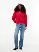 Cadillac F1 Women's Boxy Varsity Hoodie - Red Hoodies Cadillac F1 