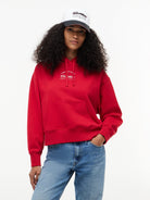 Cadillac F1 Women's Boxy Varsity Hoodie - Red Hoodies Cadillac F1 