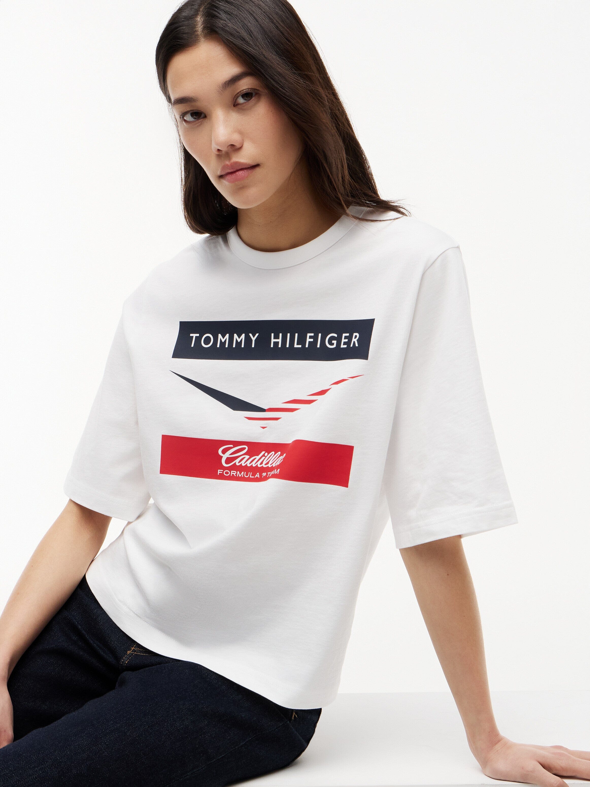 Cadillac F1 Women's Chevron T-Shirt - White T-shirts Cadillac F1 