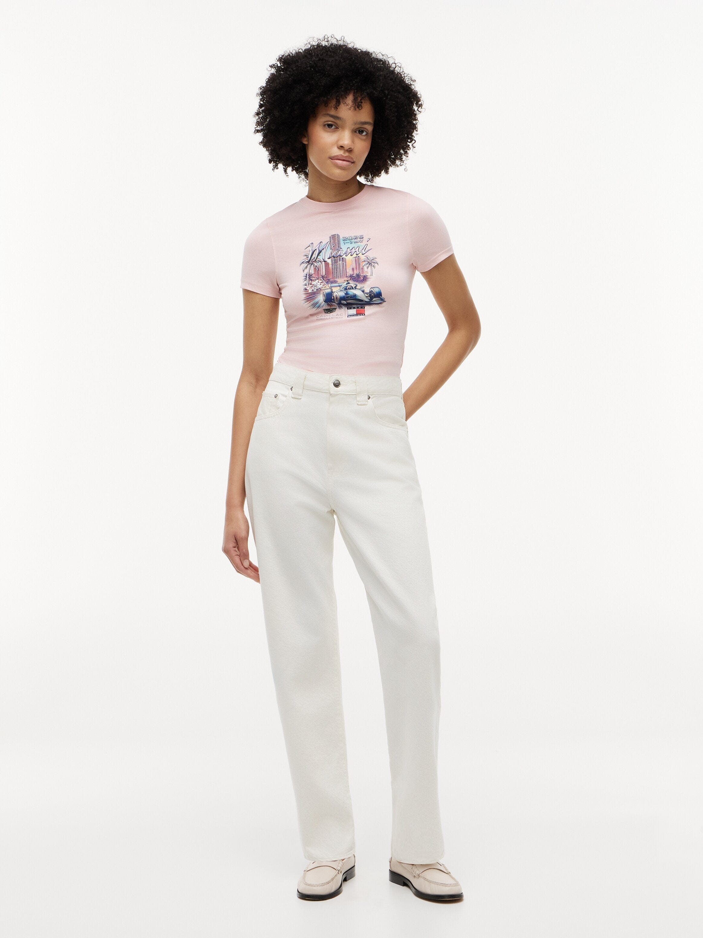 Cadillac F1 Racing Women's Special Edition Miami GP Fitted T-Shirt - Pink T-shirts Cadillac F1 