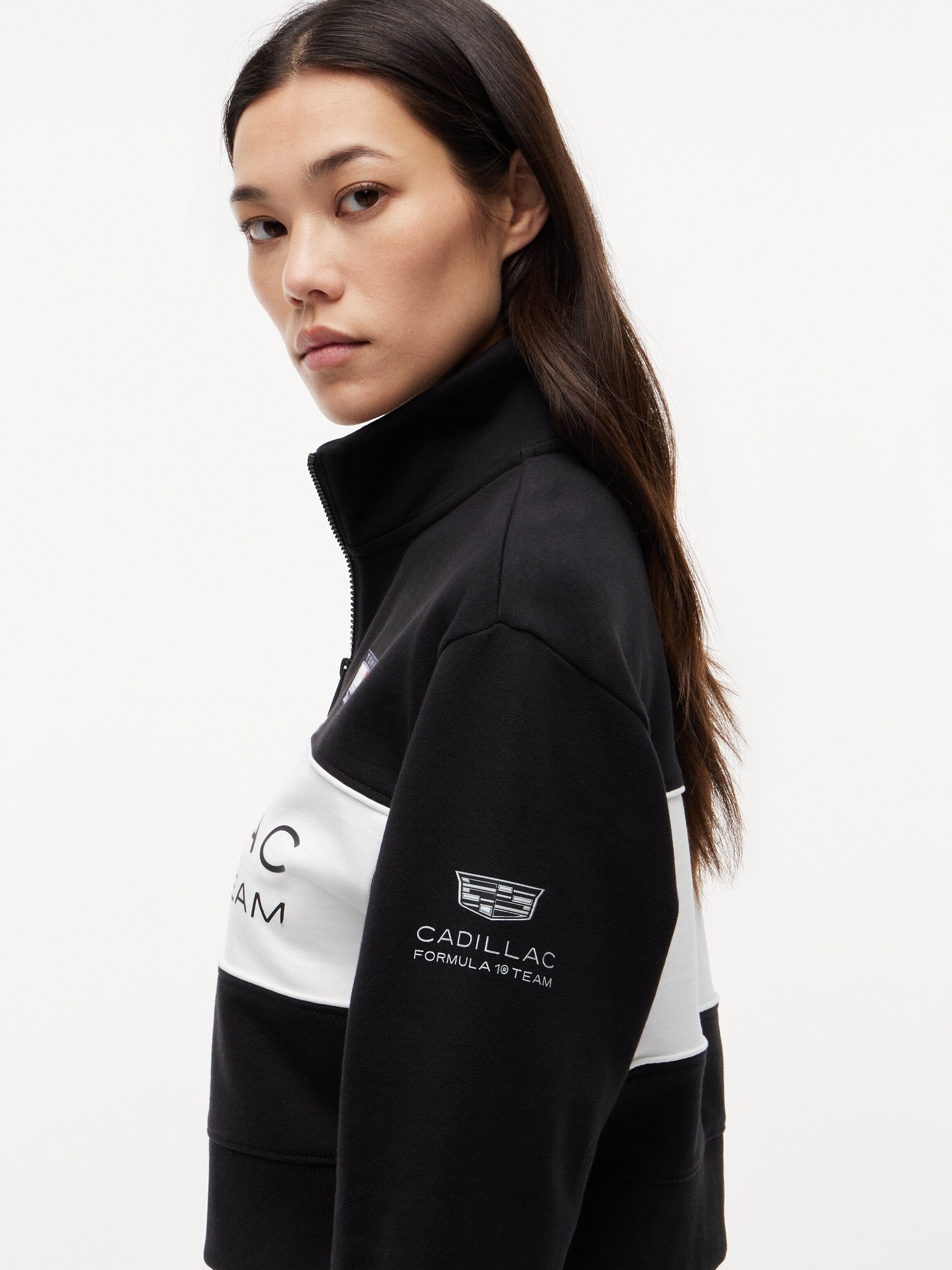Cadillac F1 Racing Women's Special Edition Miami GP 1/2 Zip Sweatshirt - White Sweatshirt Cadillac F1 