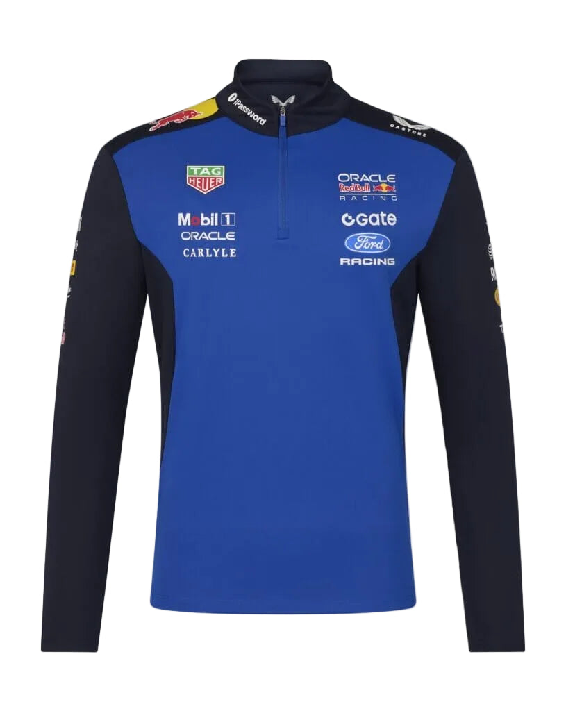 Red Bull Racing F1 2026 Team 1/4 Zip Mid Layer - Blue/Navy Sweaters Red Bull Racing 