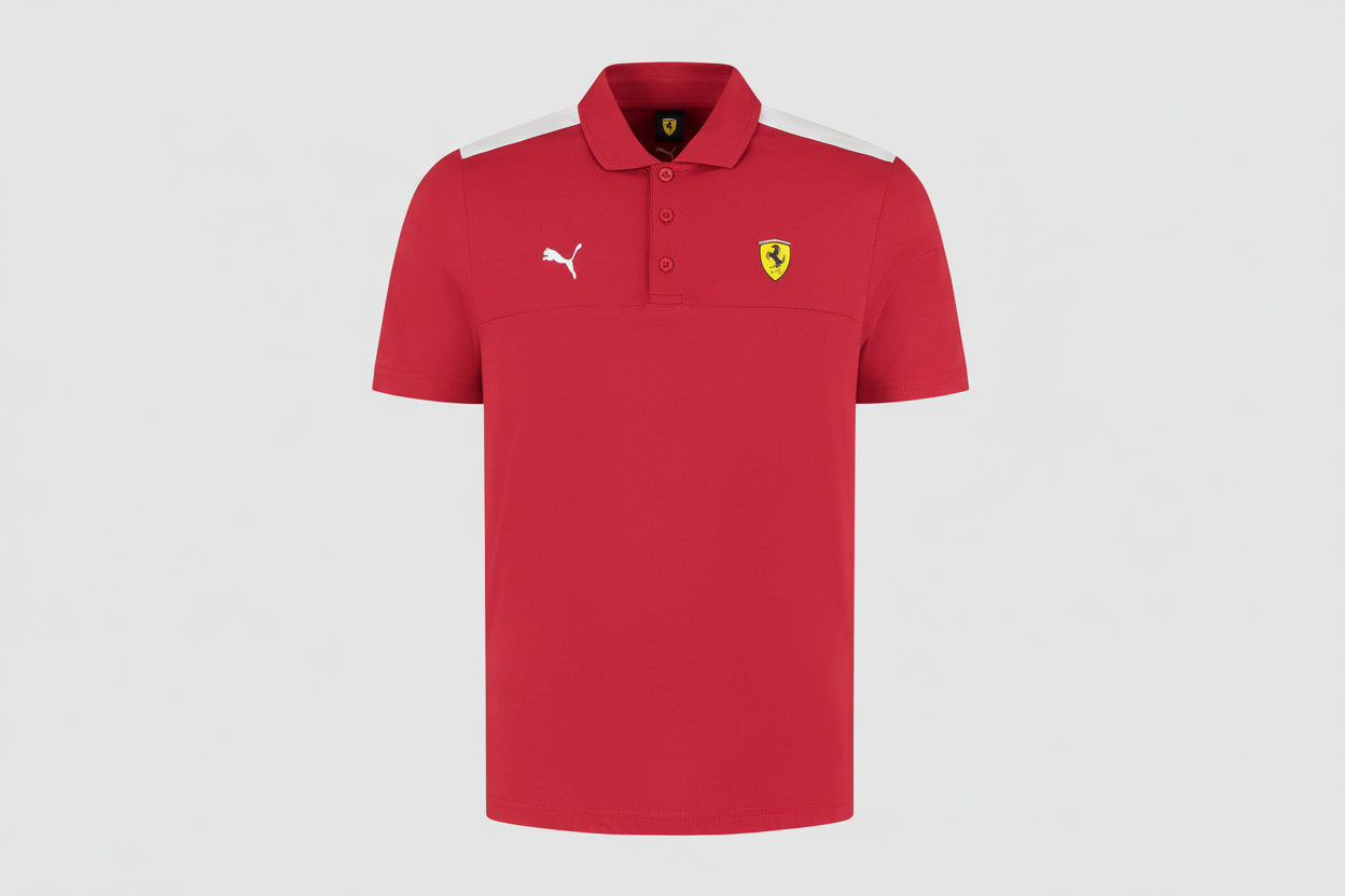 Scuderia Ferrari F1 Men's Polo Shirt -Dark Cherry/Puma Black Polos Scuderia Ferrari XS Red 