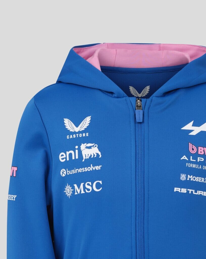 Alpine Racing F1 2026 Kids Team Full Zip Hoodie - Youth Lapis Blue Hoodies Alpine 