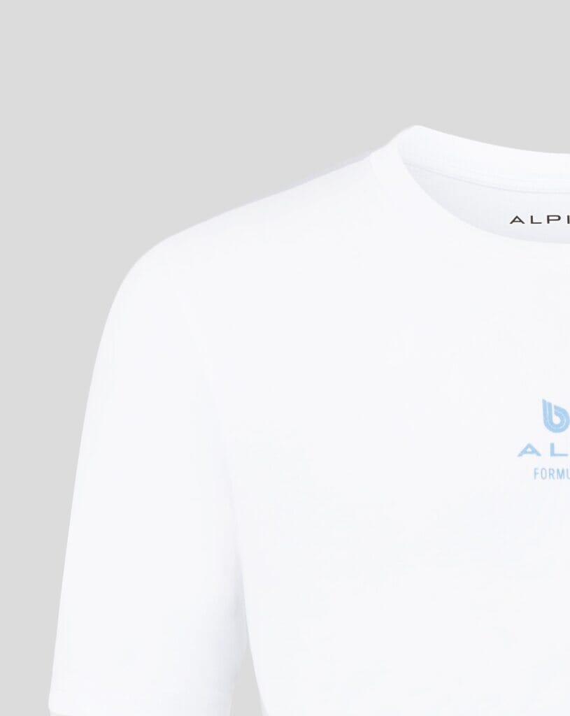 Alpine Racing F1 Franco Colapinto Relaxed Fit T-Shirt- White/Blue Ice T-shirts Alpine 