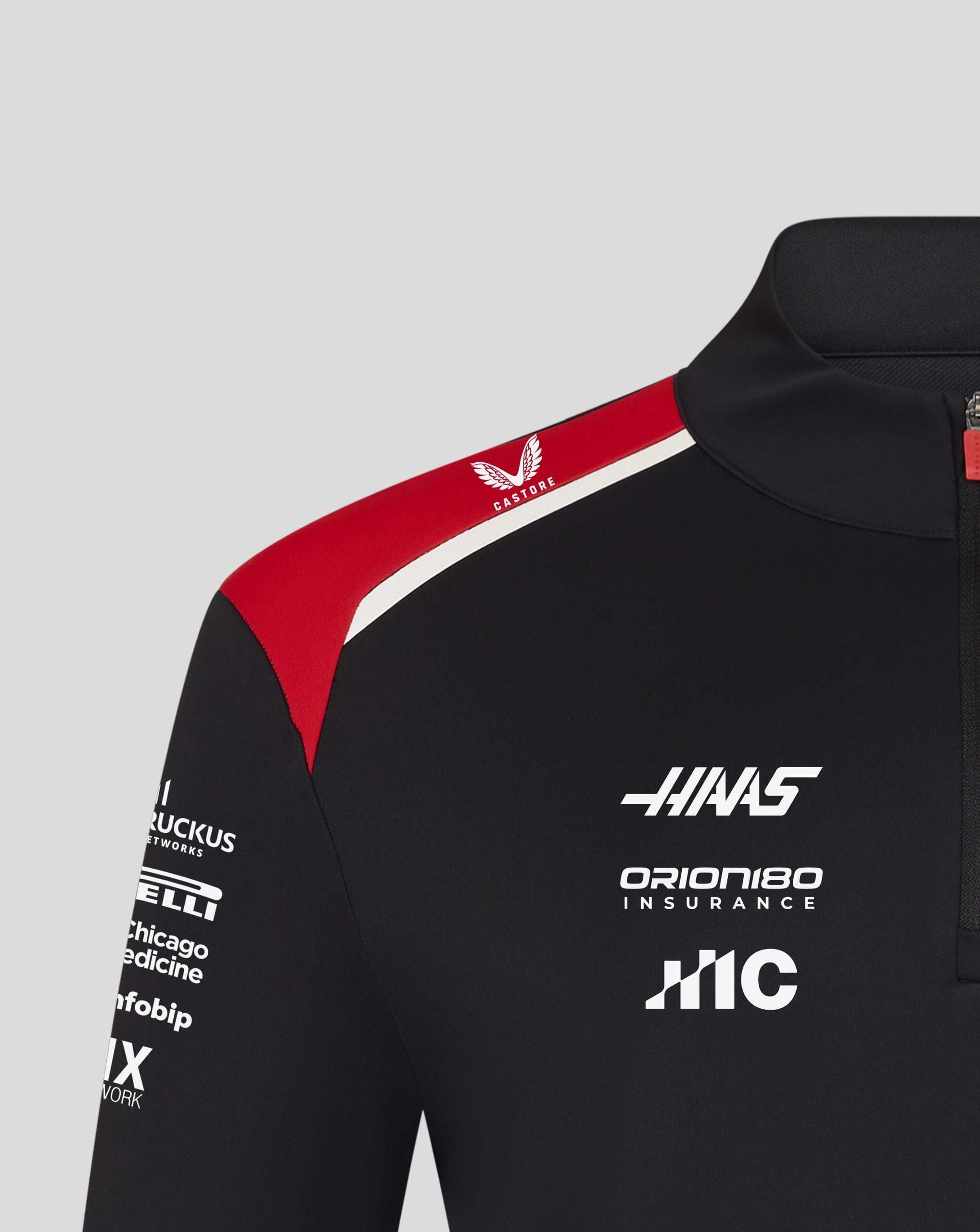 Haas Racing F1 2026 Team 1/4 Zip Fitted Sweater - Black Sweaters Haas F1 Racing Team 