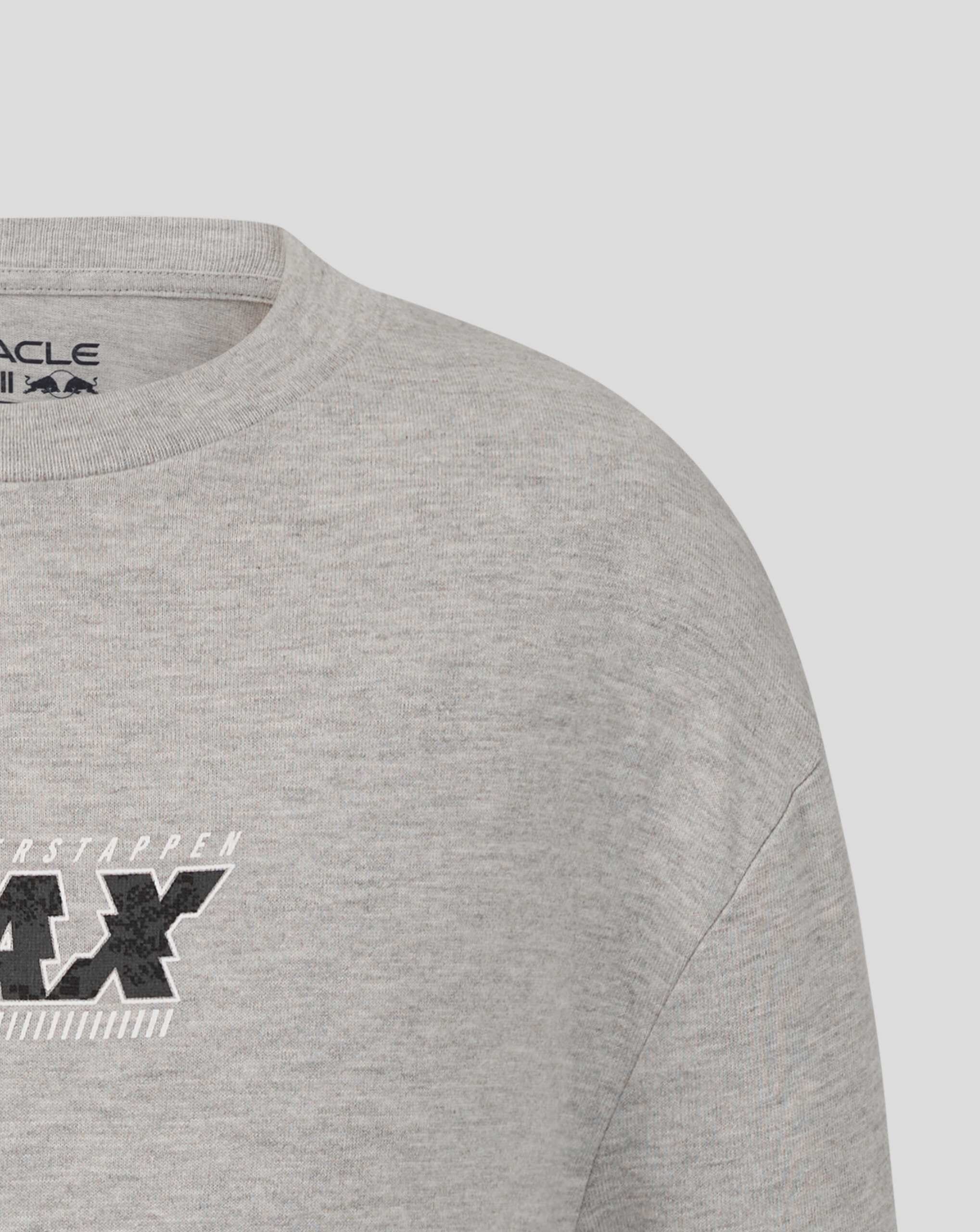 Red Bull Racing F1 Kid's Max Verstappen Pixel Graphic T-Shirt - Youth Grey T-shirts Red Bull Racing 