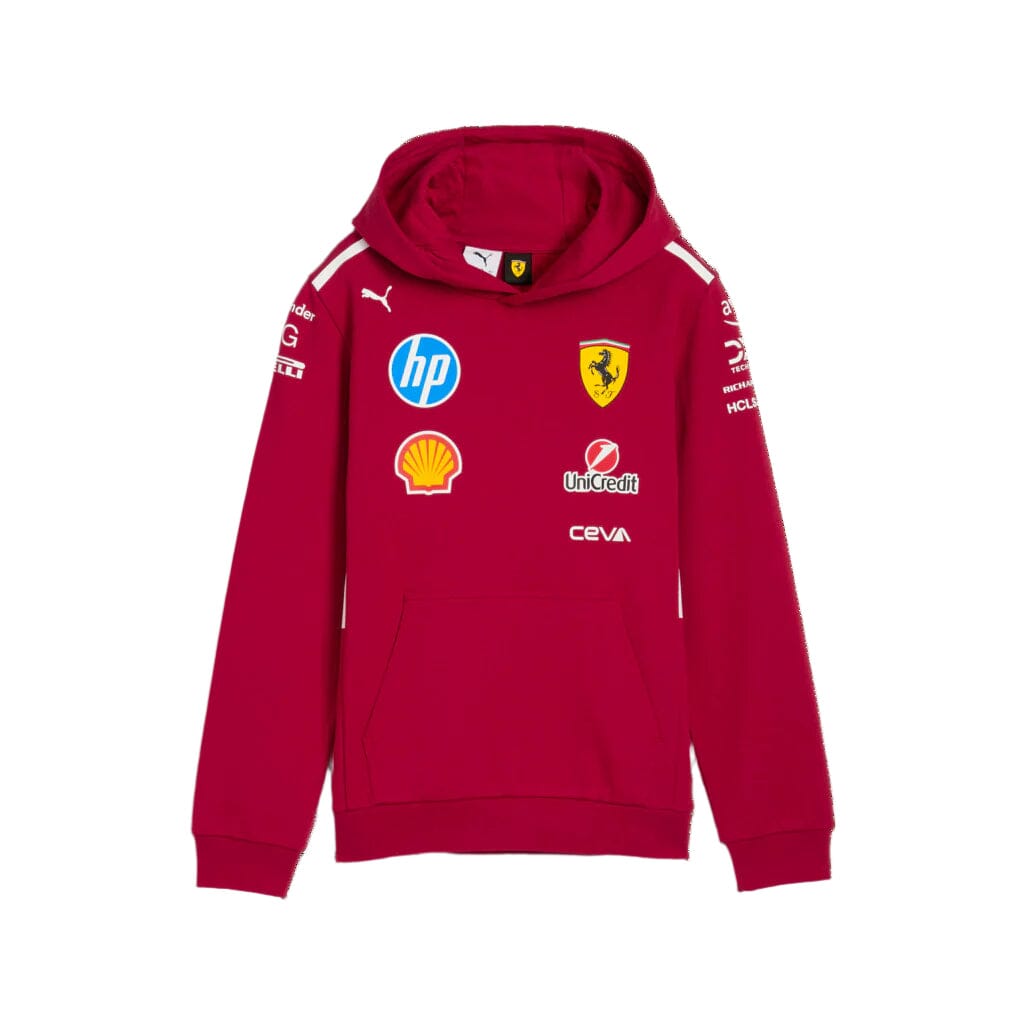 Scuderia Ferrari F1 2025 Kids Team Hoodie - Youth Dark Cherry Hoodies Scuderia Ferrari 