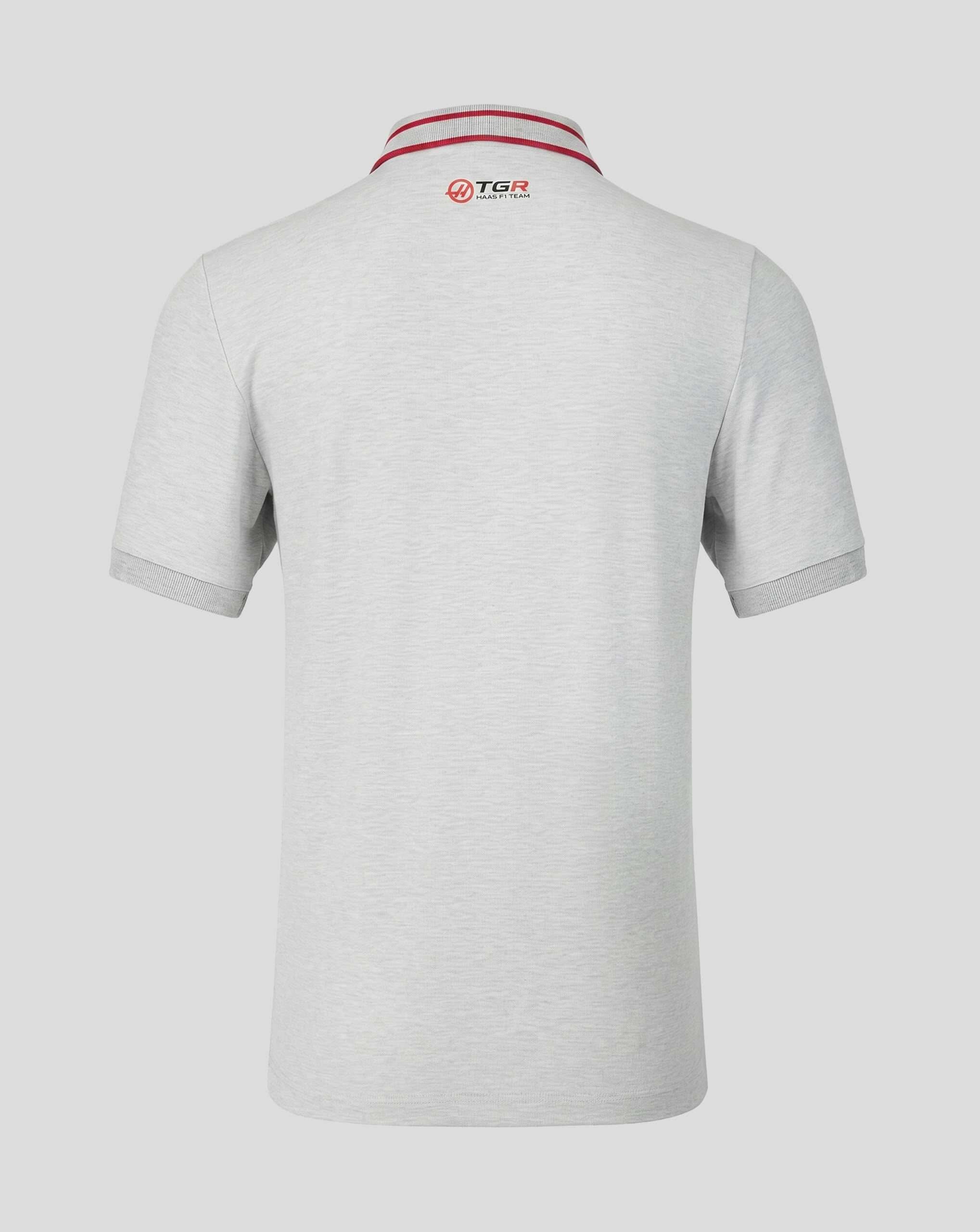 Haas Racing F1 Small Logo Polo Shirt - Grey Marl Polos Haas F1 Racing Team 