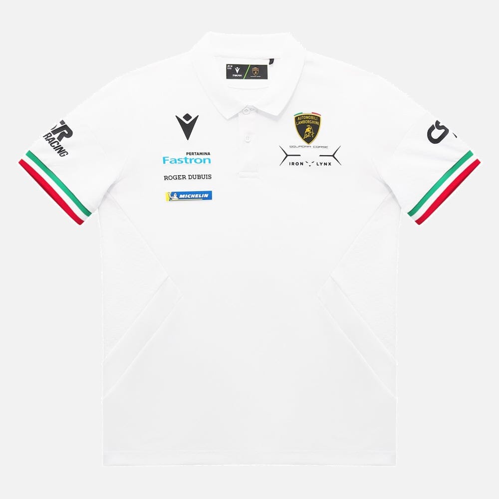 Automobili Lamborghini SC63 HyperCar Kids Team Polo Shirt - Youth Black/White Polos Automobili Lamborghini 4-6 Years White 