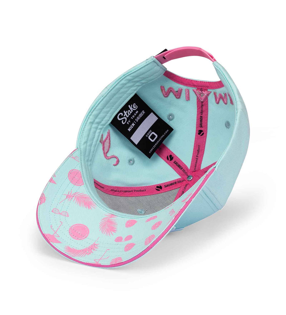 Stake F1 Kick Sauber Special Edition Miami GP Flamingo Baseball Hat - Blue Hats Stake F1 Kick Sauber 