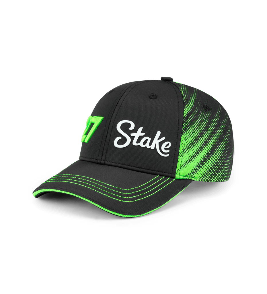 Stake F1 Kick Sauber 2025 Team Nico Hulkenberg Baseball Hat - Black Hats Stake F1 Kick Sauber 