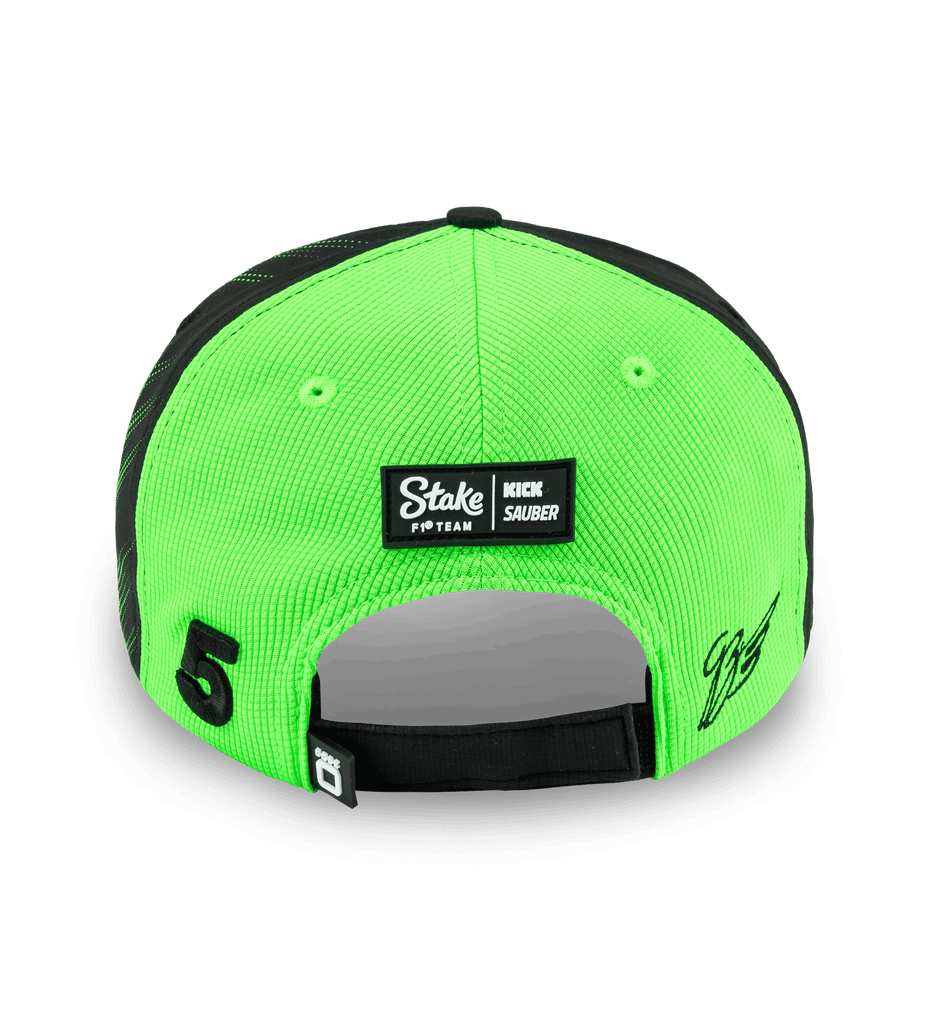 Stake F1 Kick Sauber 2025 Team Gabriel Bortoleto Baseball Hat - Black Hats Stake F1 Kick Sauber 