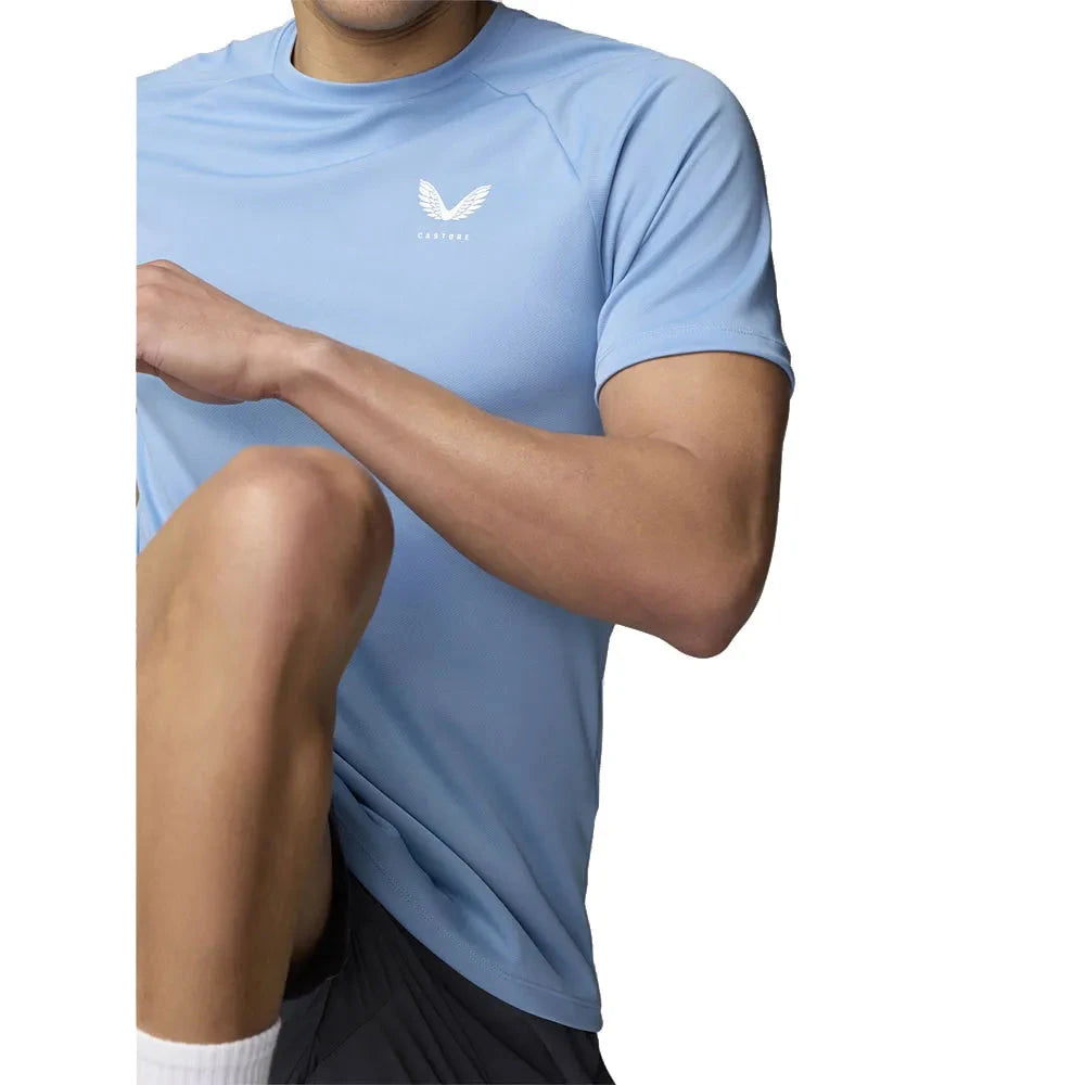 Castore Men's Mainline Short Sleeve T-Shirt - Cool Blue T-shirts Castore Mainline 