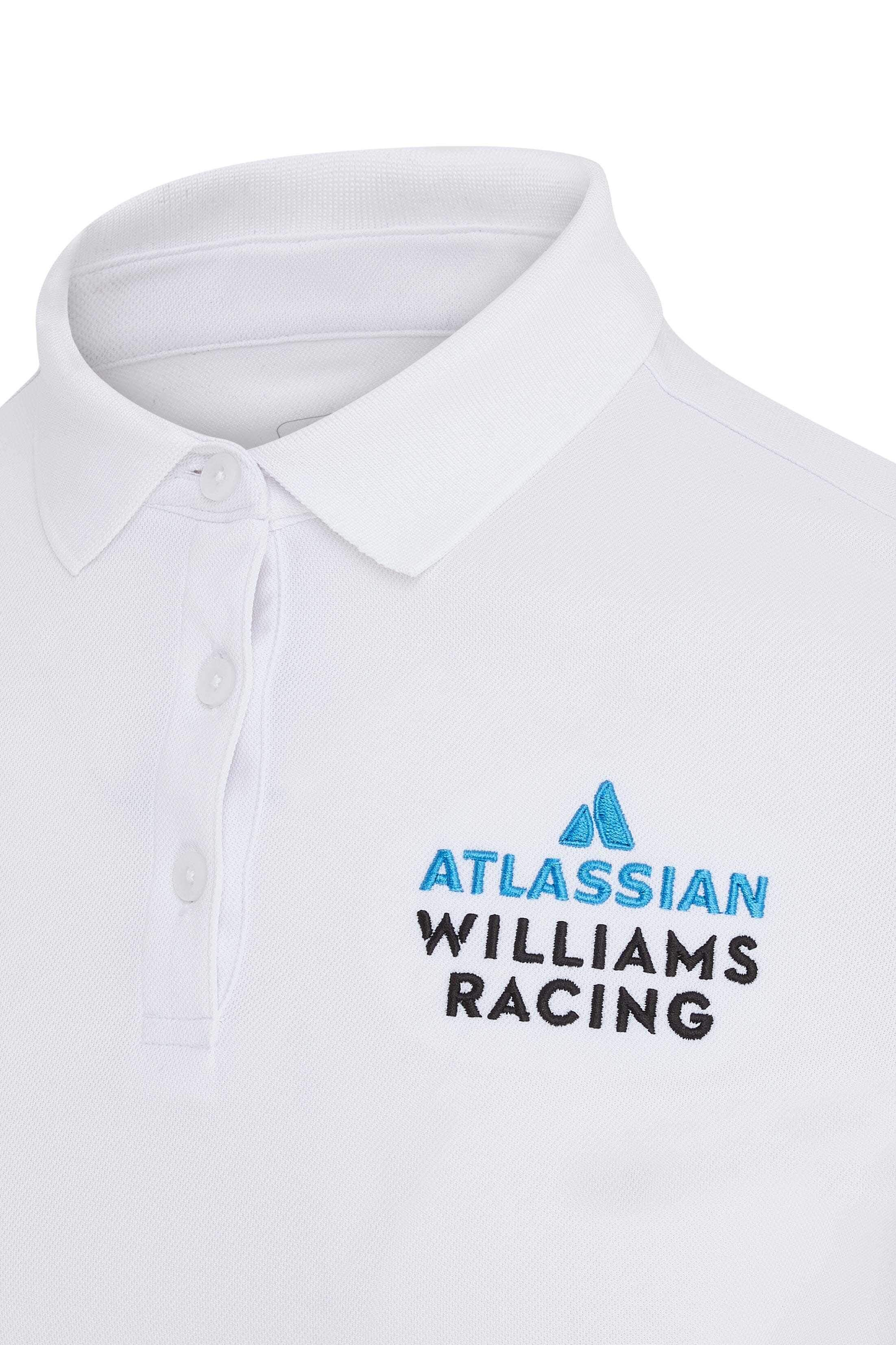 Atlassian Williams Racing F1 Reflo Men's Travel Polo Shirt - White Polos Williams Racing 
