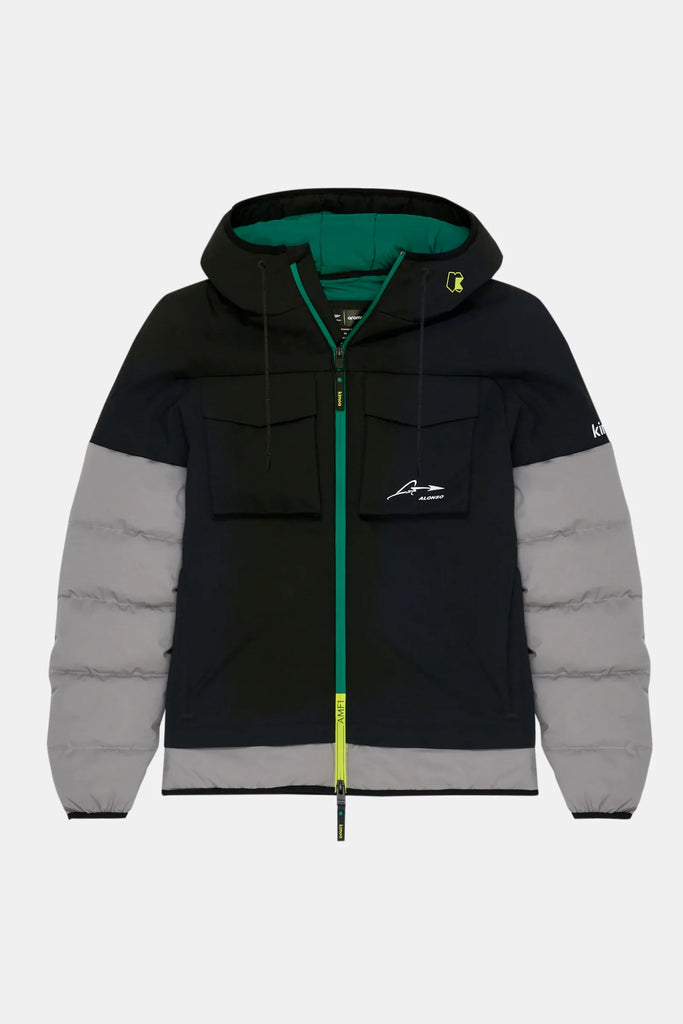 Aston Martin F1 Kimoa Fernando Alonso Puffy Patch Pockets Jacket - Bicolor Jackets Aston Martin F1 