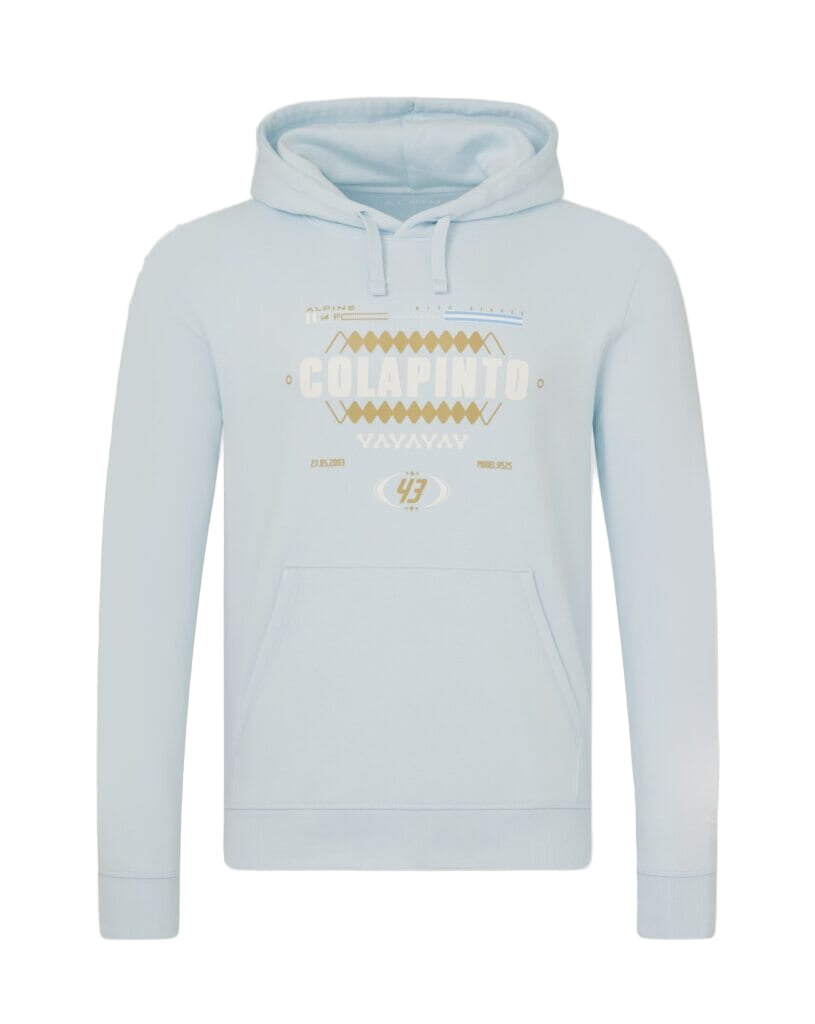 Alpine Racing F1 Franco Colapinto Relaxed Fit Hoodie - Blue Ice Hoodies Alpine 